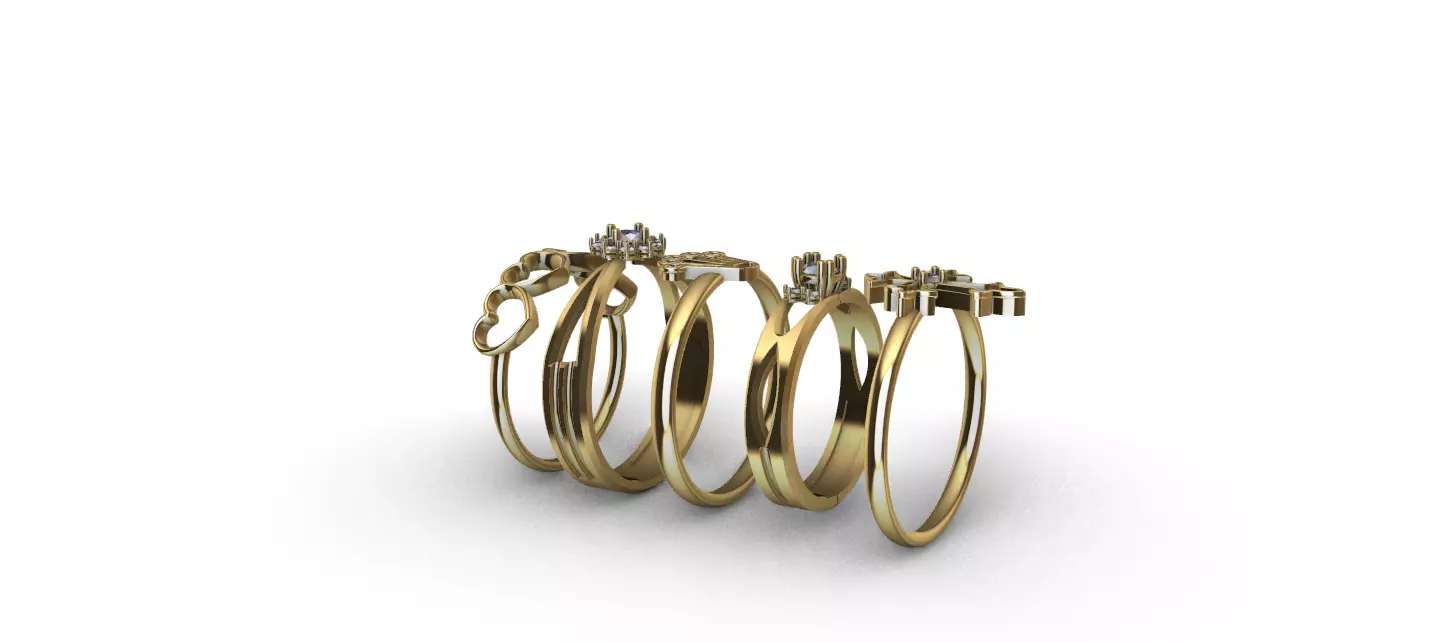 pack anillos para mujer -v- 3D print model_1