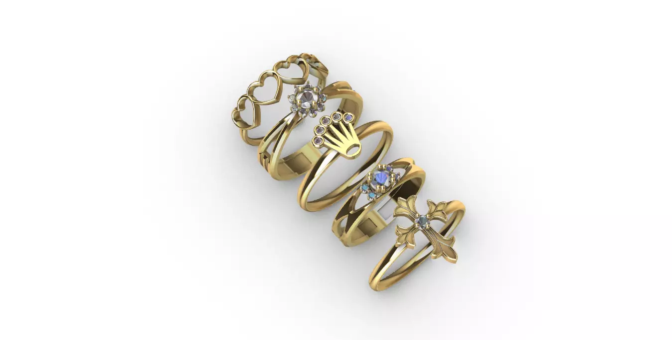 pack anillos para mujer -v- 3D print model_0