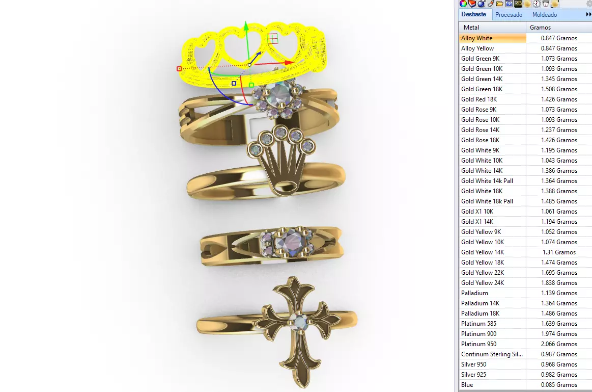 pack anillos para mujer -v- 3D print model_11