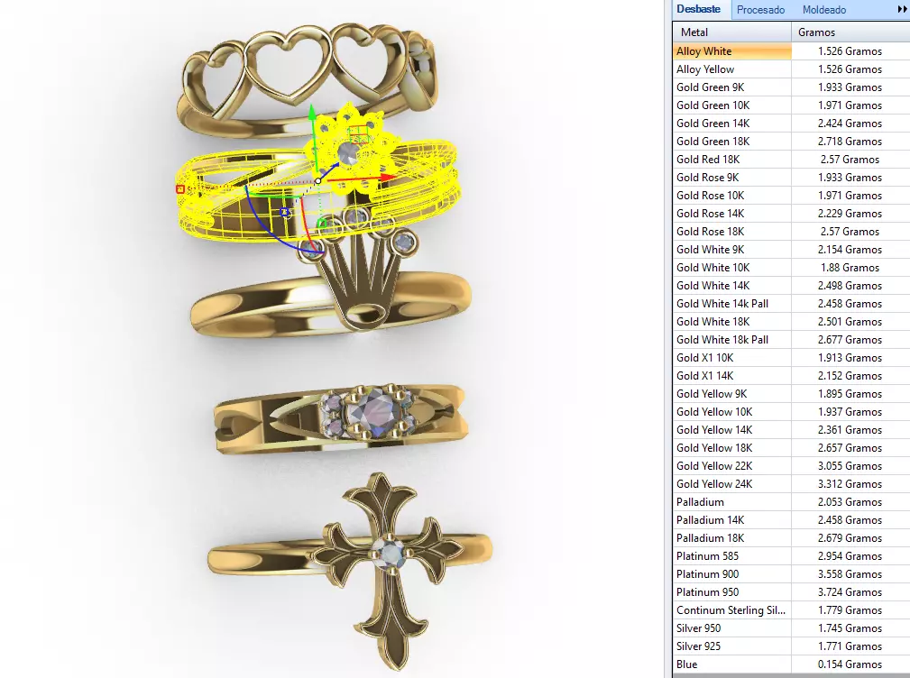 pack anillos para mujer -v- 3D print model_12