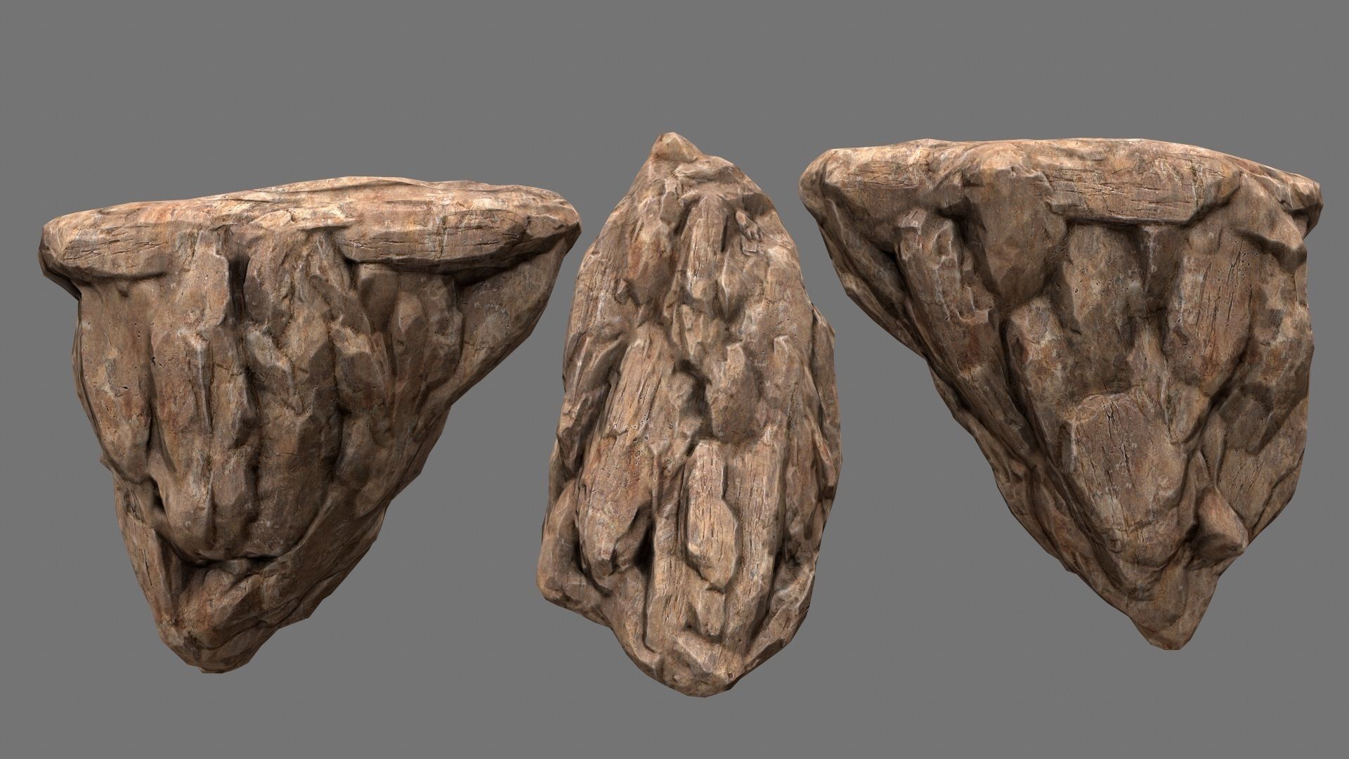 Rock Set rocks for short game Low-poly 3D model_3