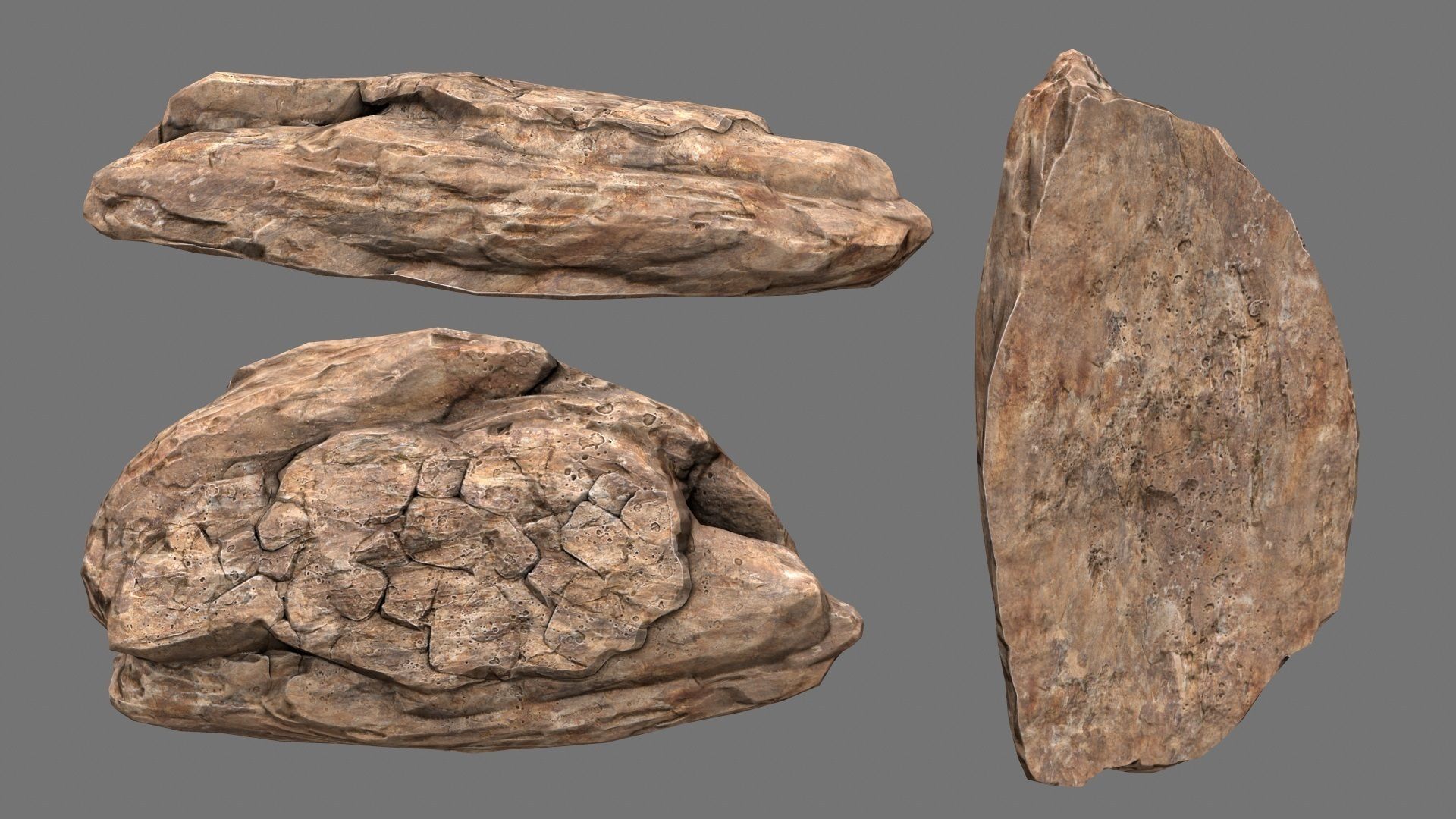 Rock Set rocks for short game Low-poly 3D model_6