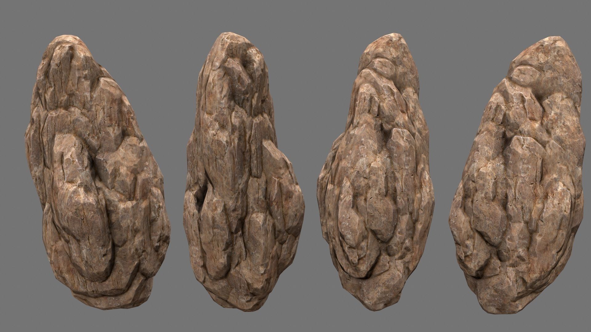 Rock Set rocks for short game Low-poly 3D model_4