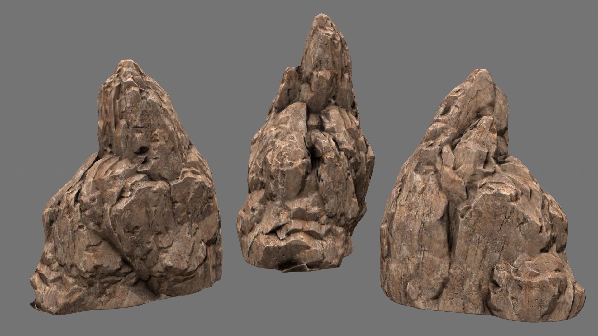 Rock Set rocks for short game Low-poly 3D model_8