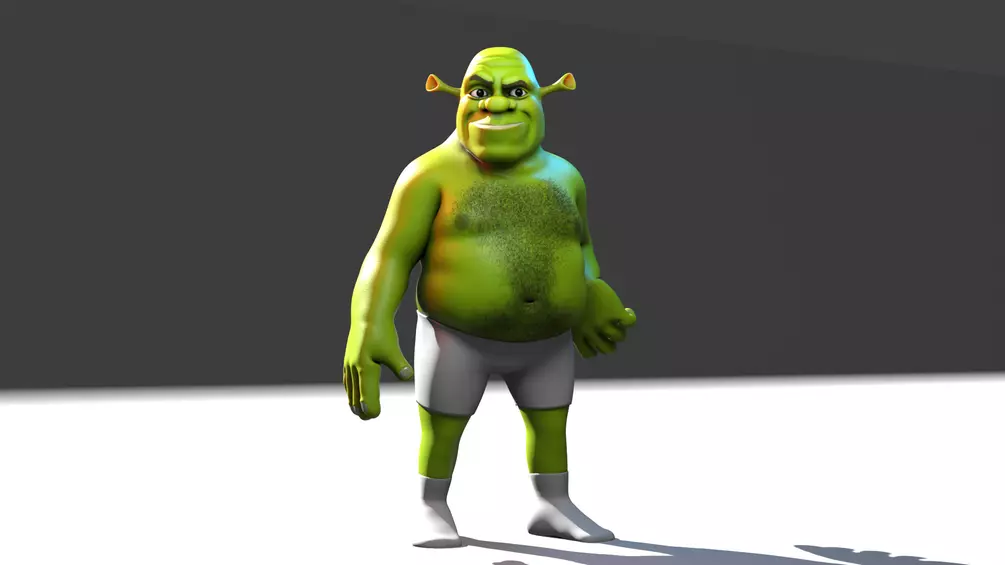 Shrek Blender Rig Free 3D model_2