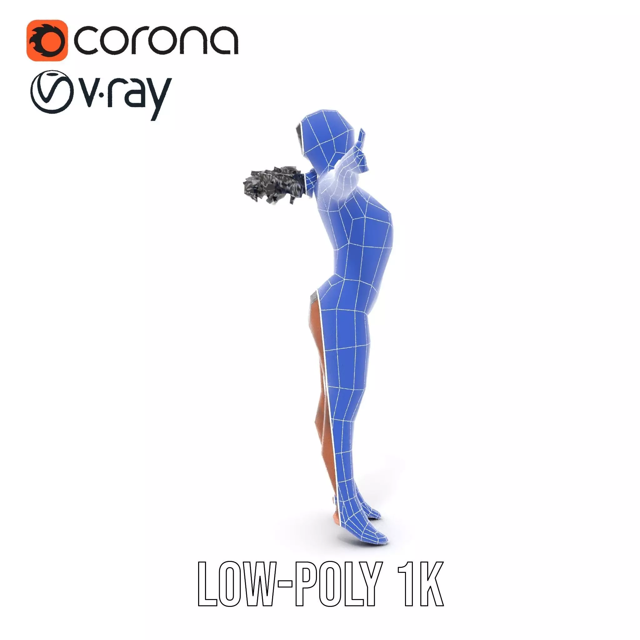 Patterned Swimwear Female model pack Low-poly 3D model_15