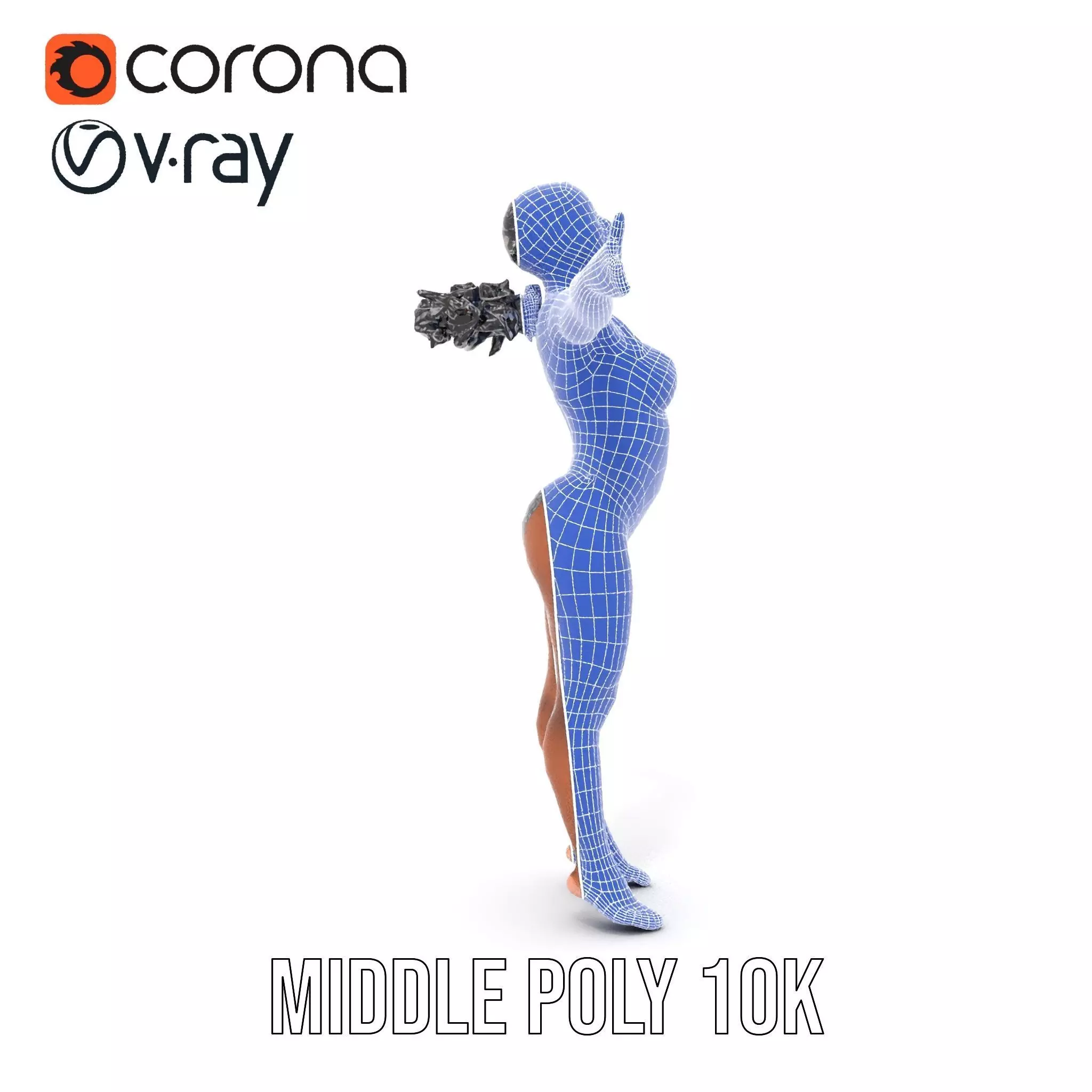 Patterned Swimwear Female model pack Low-poly 3D model_30