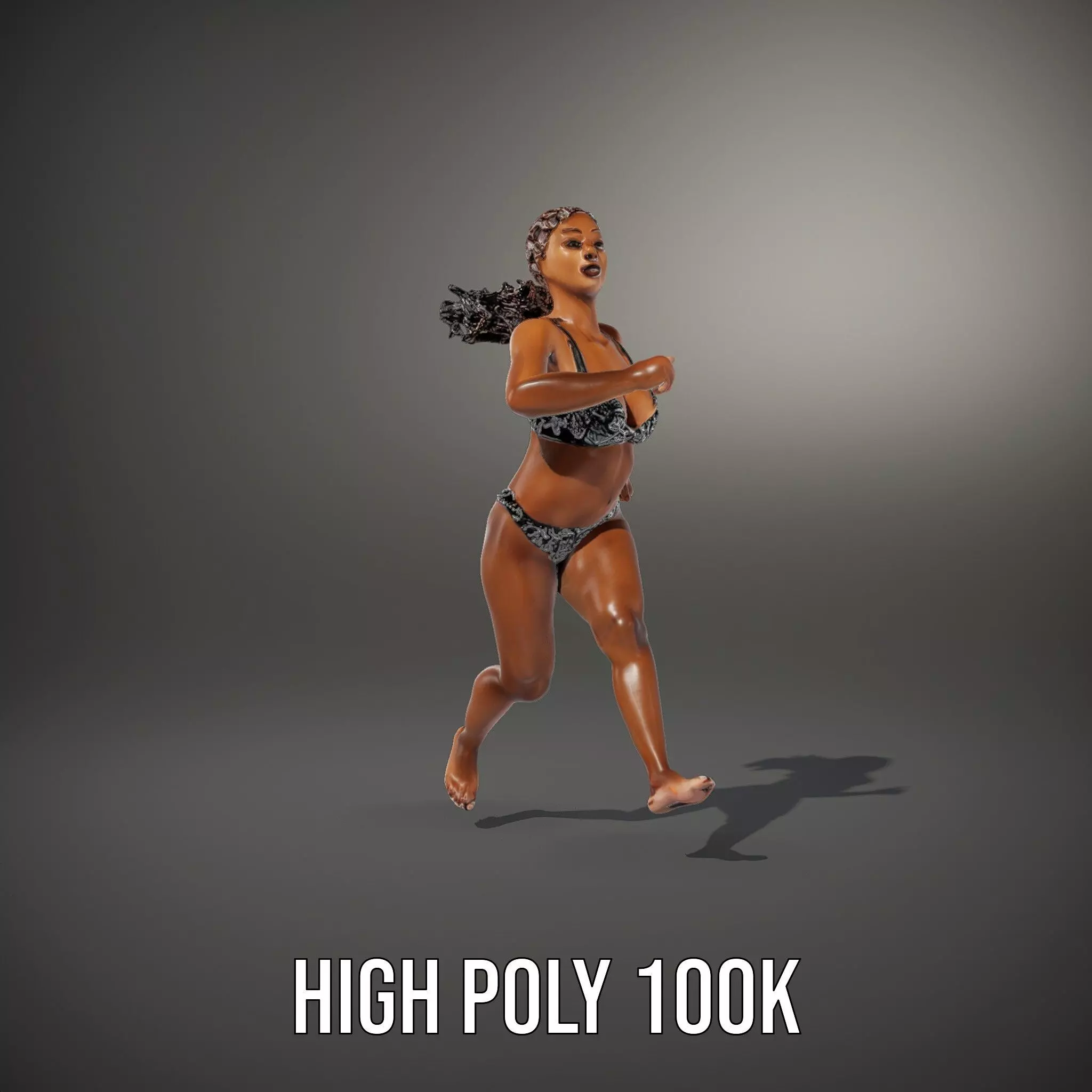 Patterned Swimwear Female model pack Low-poly 3D model_9