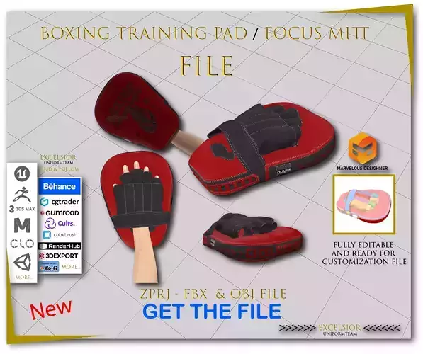 Boxing Training Pad  Focus Mitt  Premium 3D Model ZPRJ   