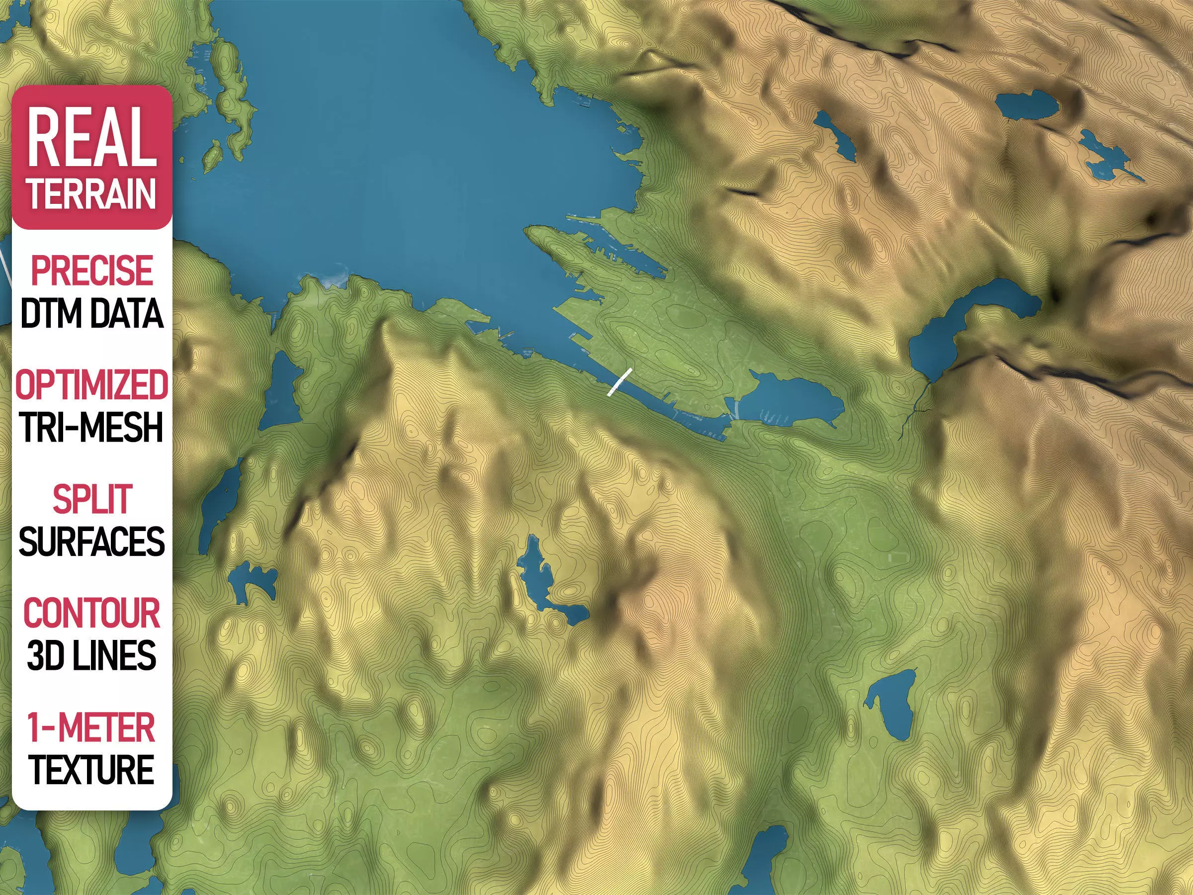 Bergen - Topography Terrain Low-poly 3D model_0