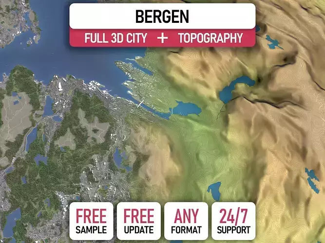 Bergen - 3D City Terrain 3D Model Collection