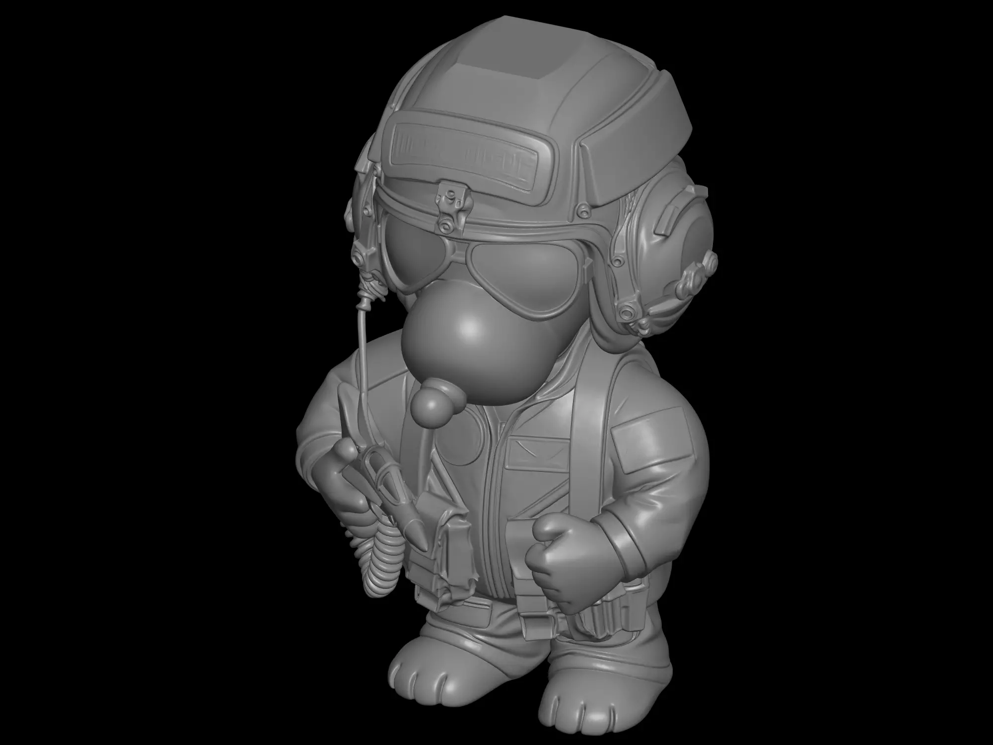 snopy F16 pilot 3D print model_5
