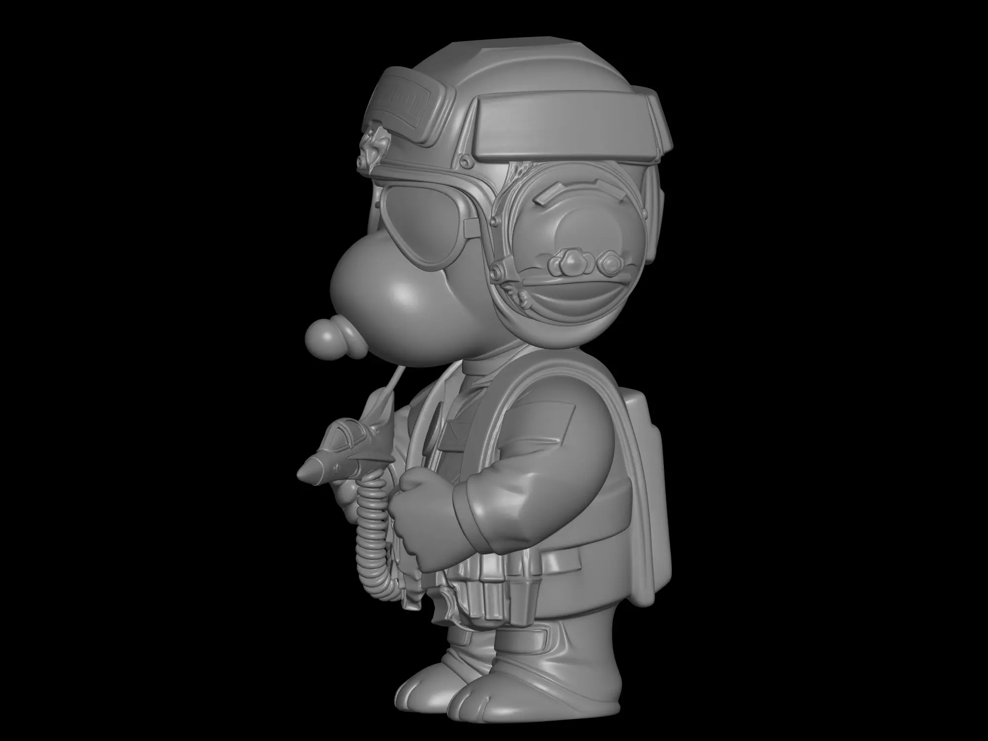 snopy F16 pilot 3D print model_1