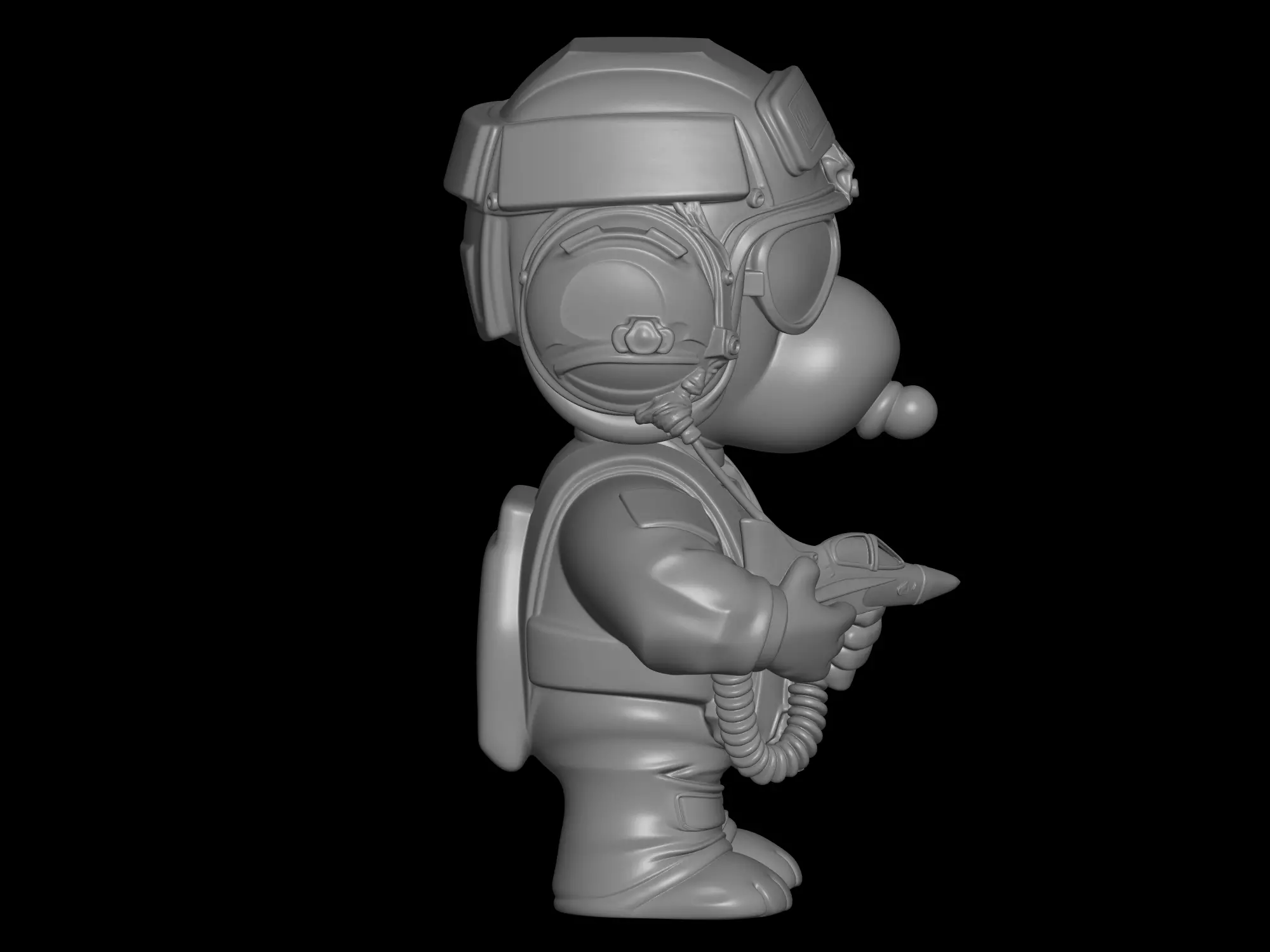 snopy F16 pilot 3D print model_3