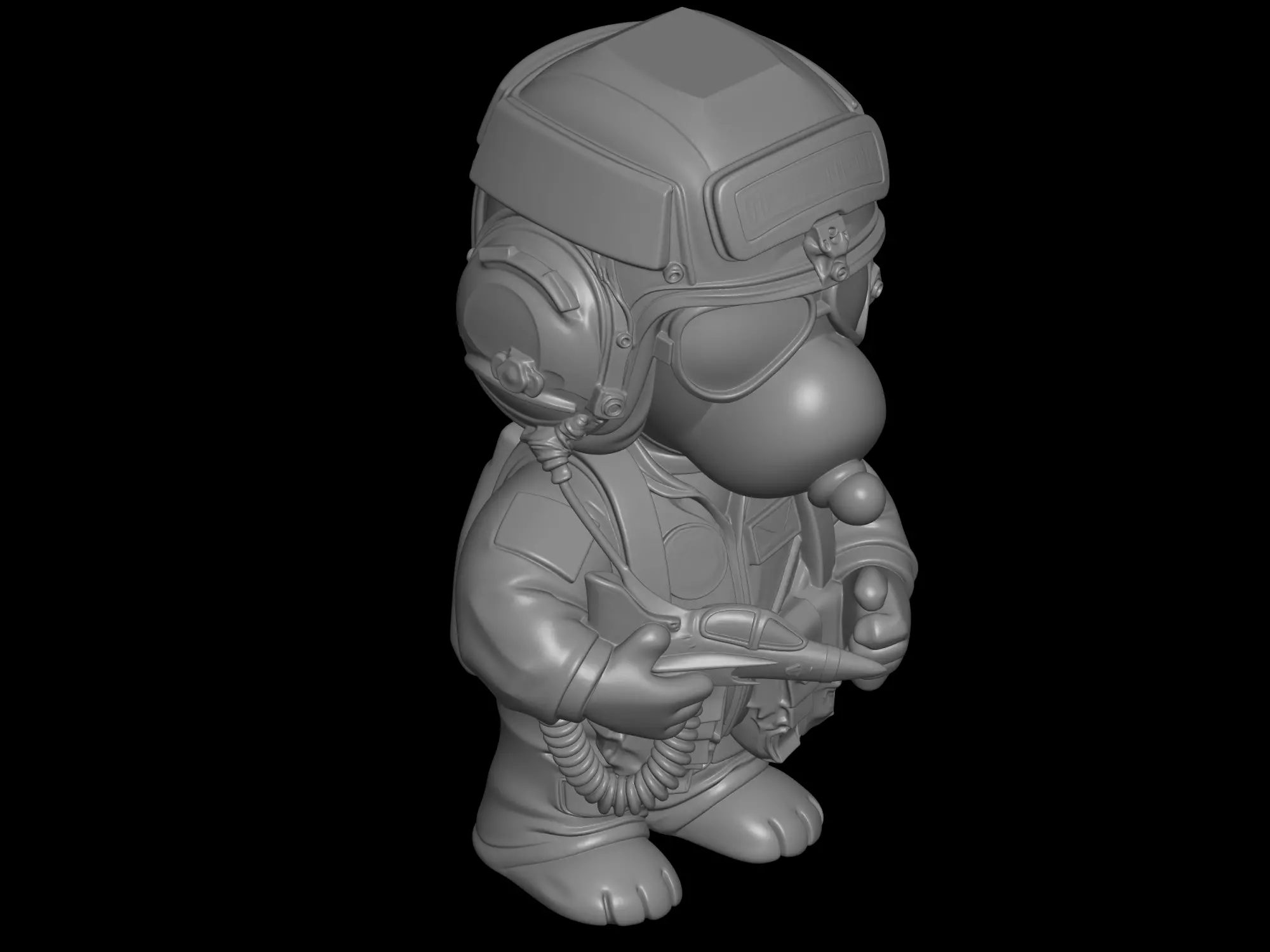 snopy F16 pilot 3D print model_4