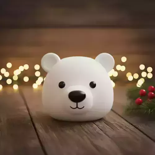 Polar bear head 3D print model