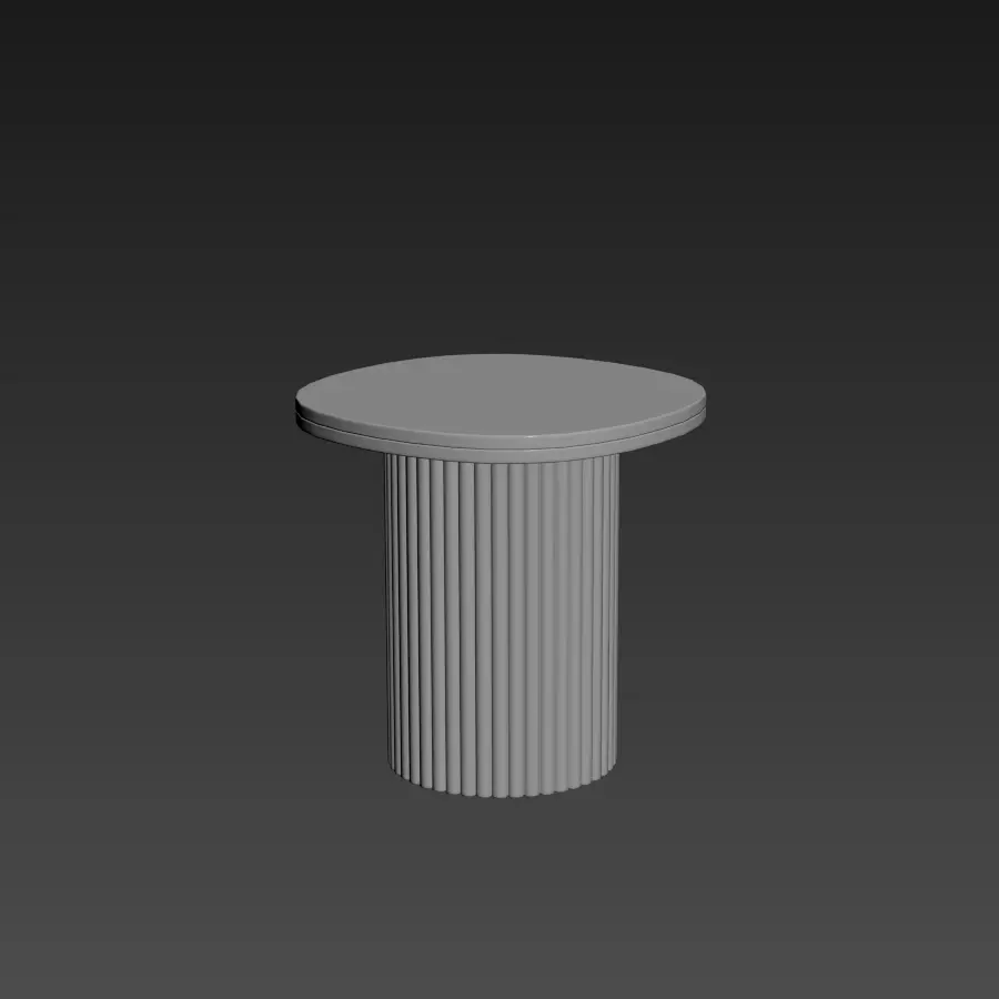 Selene Square Marble Side Table Low-poly 3D model_8