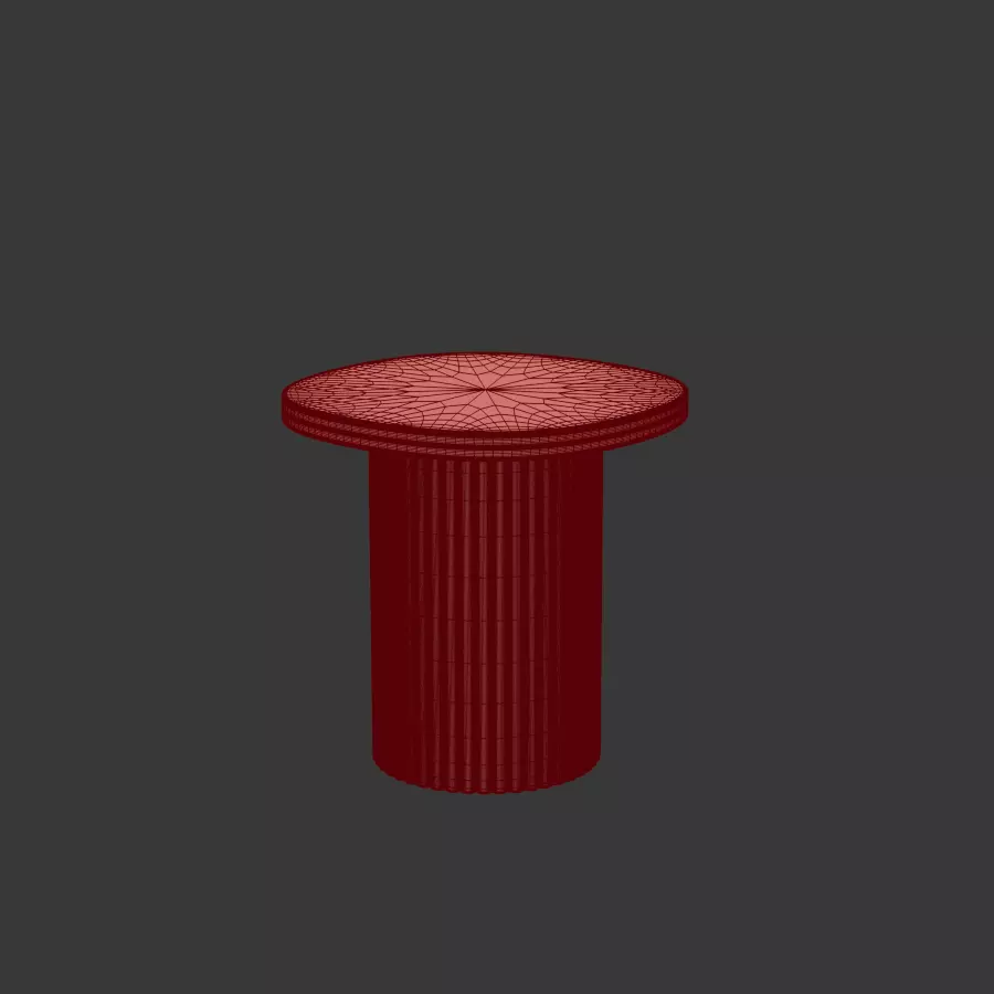 Selene Square Marble Side Table Low-poly 3D model_11