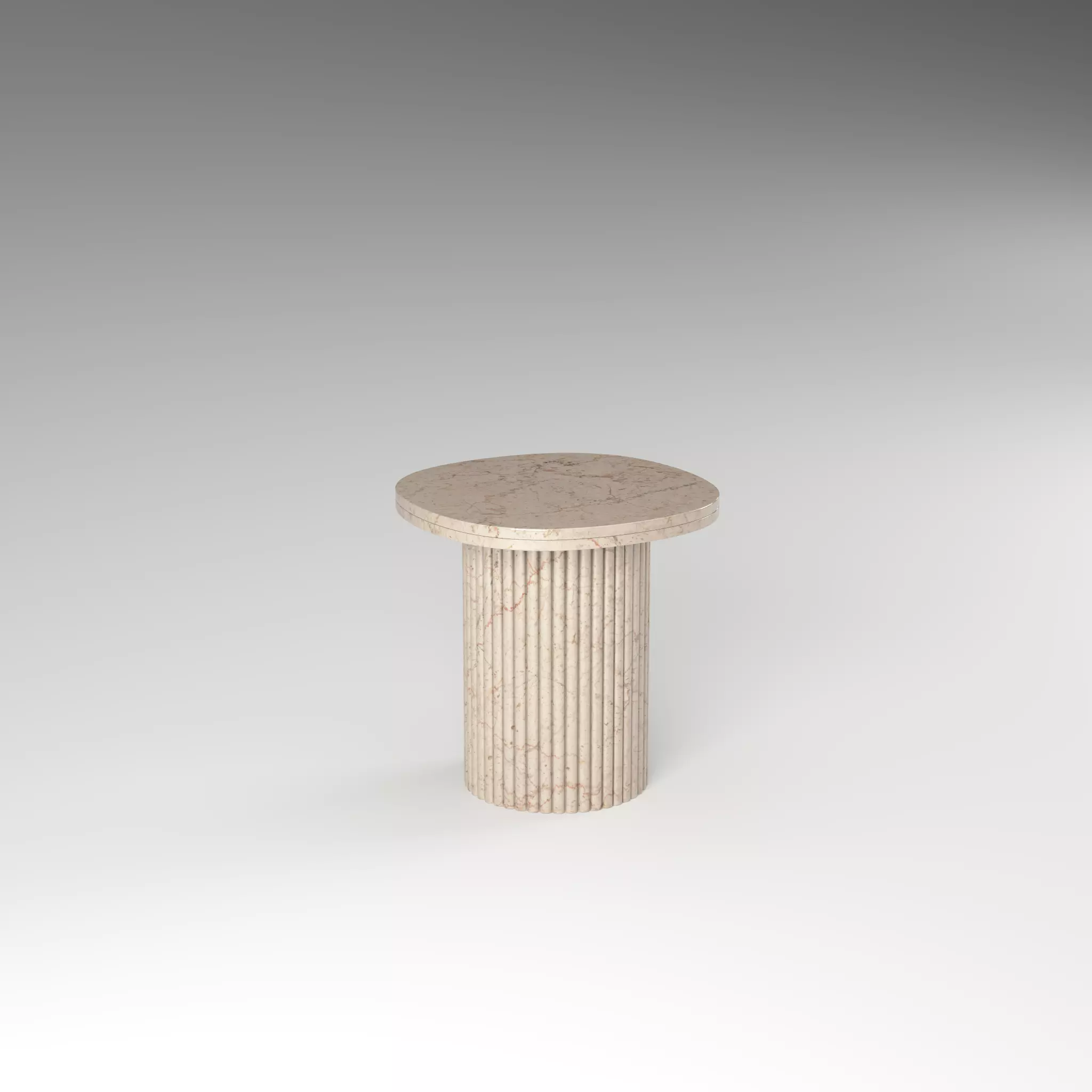 Selene Square Marble Side Table Low-poly 3D model_2