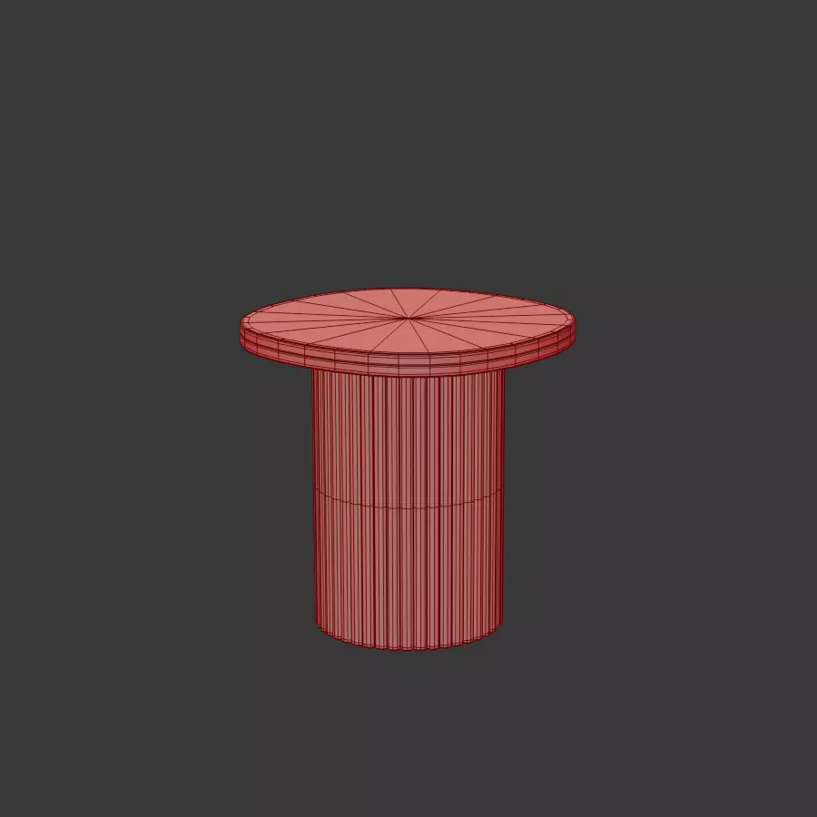 Selene Square Marble Side Table Low-poly 3D model_7