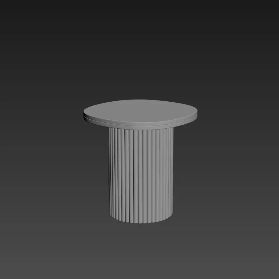 Selene Square Marble Side Table Low-poly 3D model_12