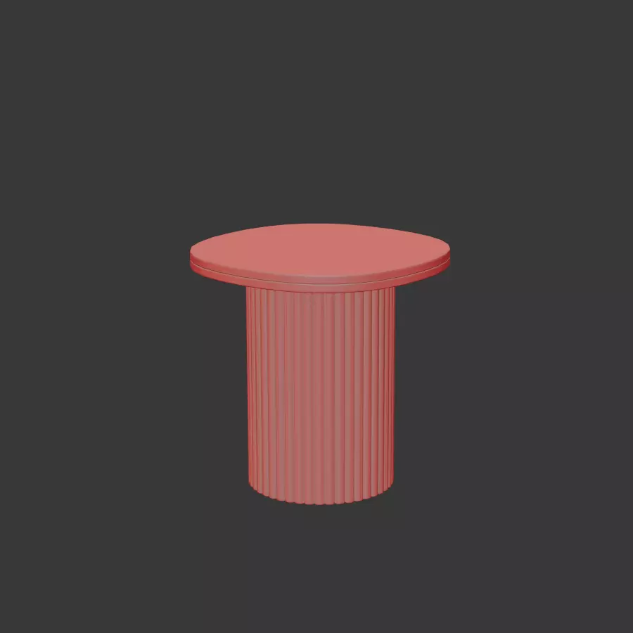 Selene Square Marble Side Table Low-poly 3D model_6