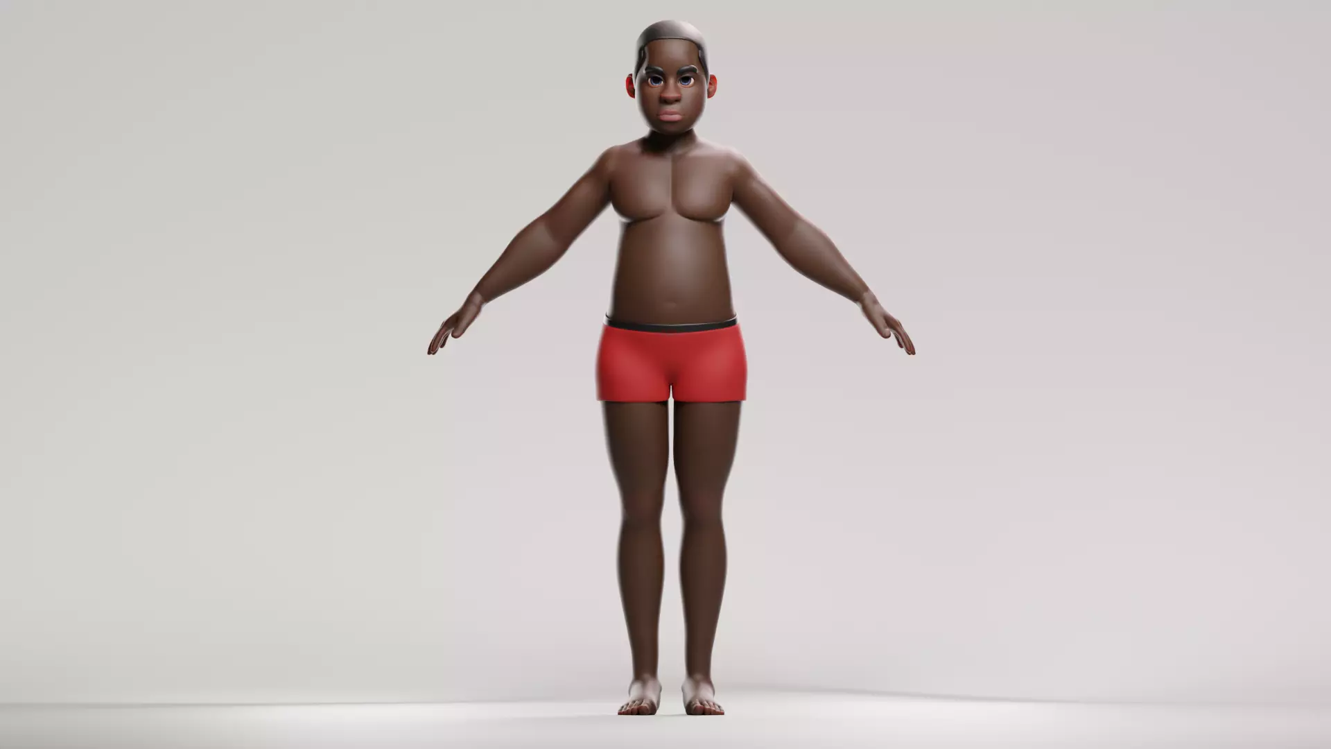 stylized little boy base mesh Low-poly 3D model Low-poly 3D model_1