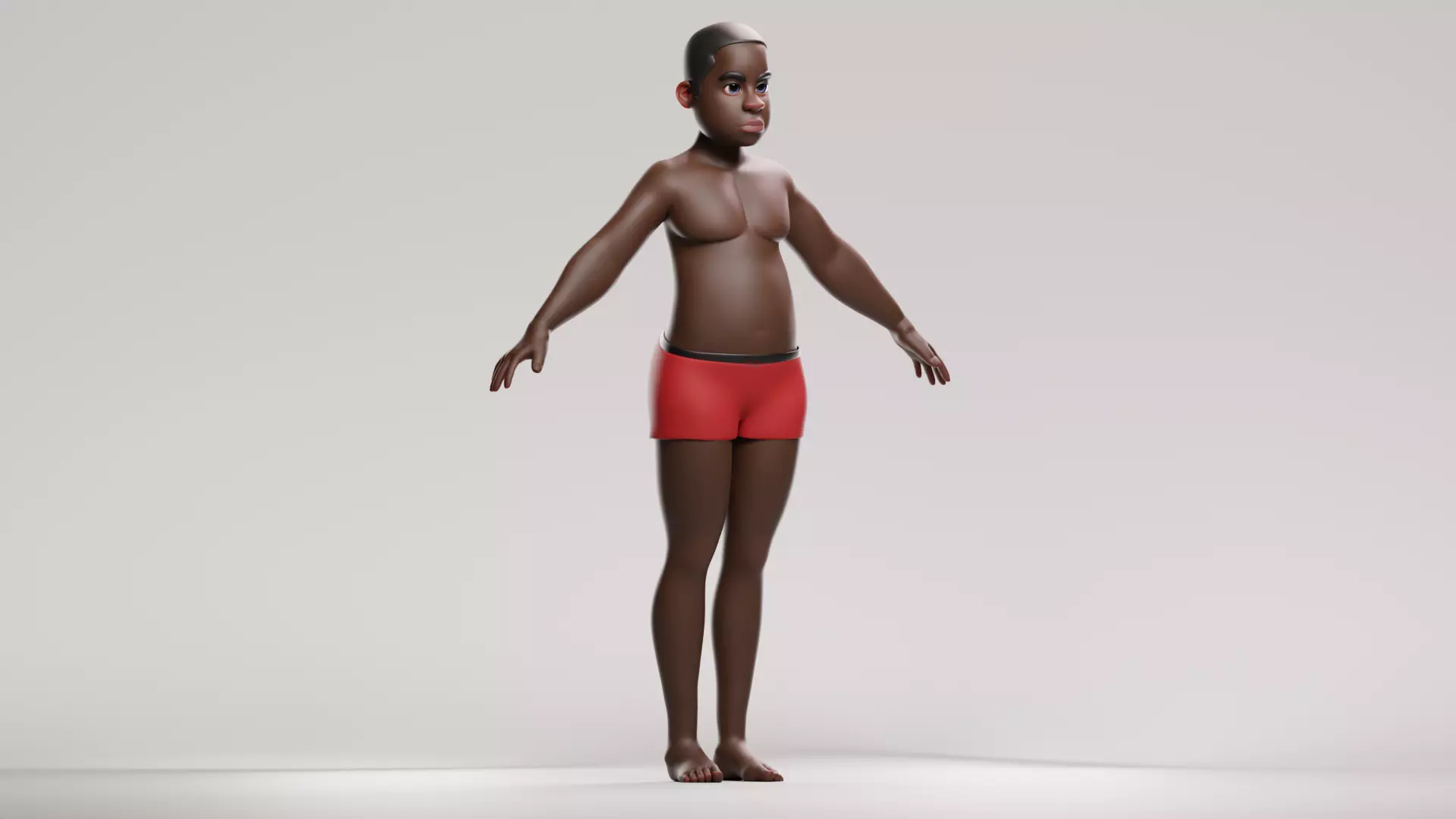 stylized little boy base mesh Low-poly 3D model Low-poly 3D model_2