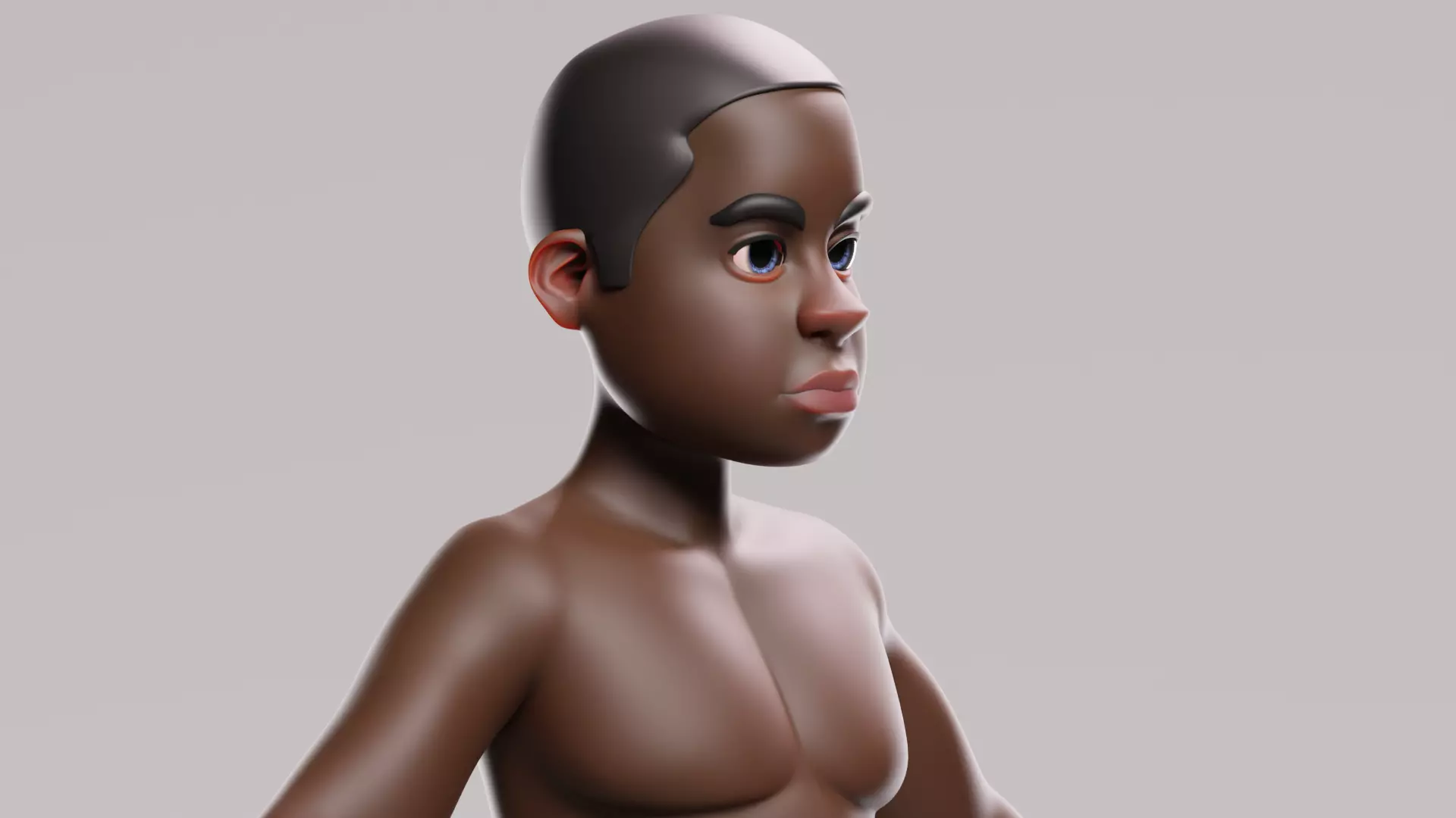 stylized little boy base mesh Low-poly 3D model Low-poly 3D model_6