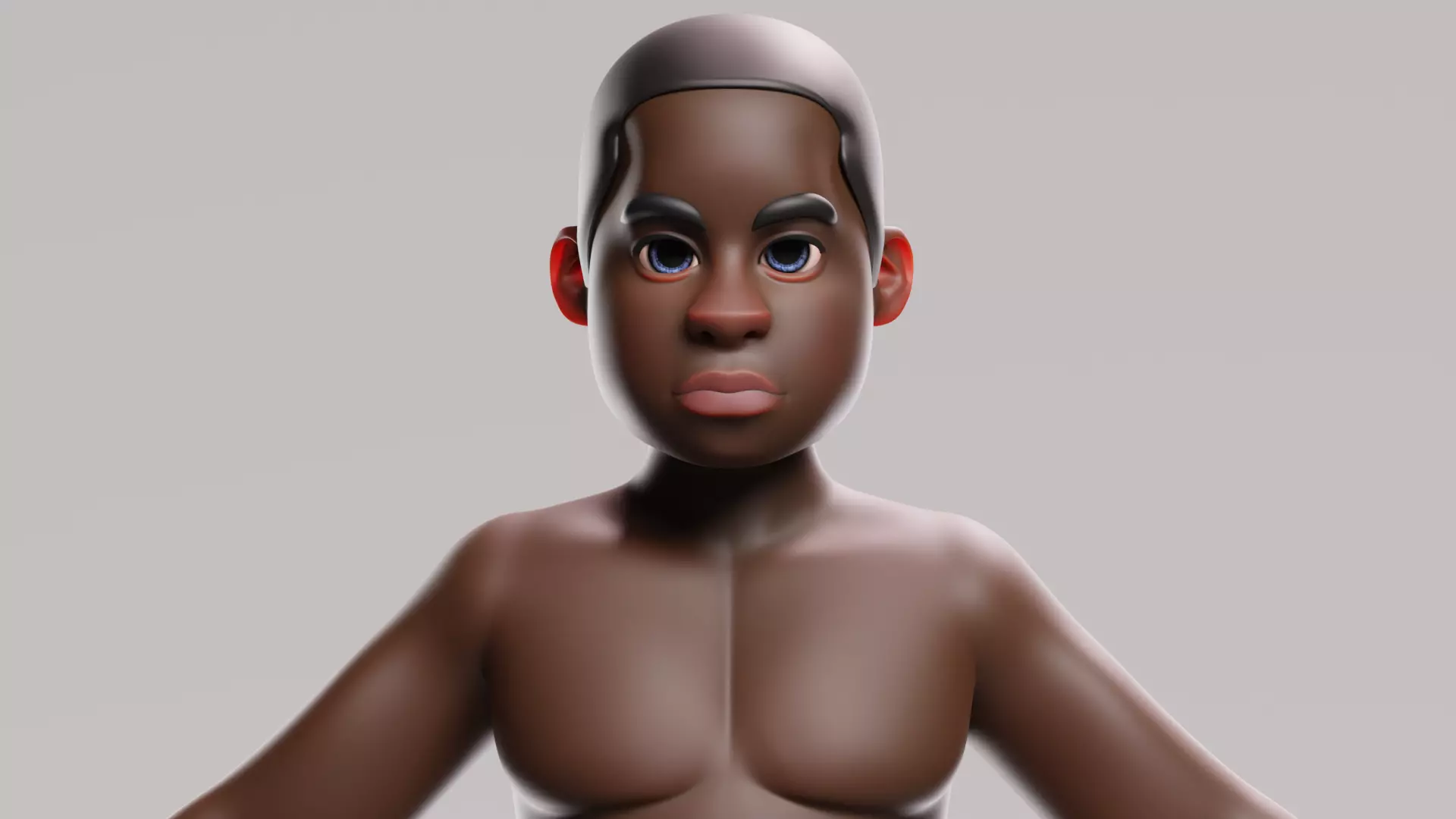 stylized little boy base mesh Low-poly 3D model Low-poly 3D model_5