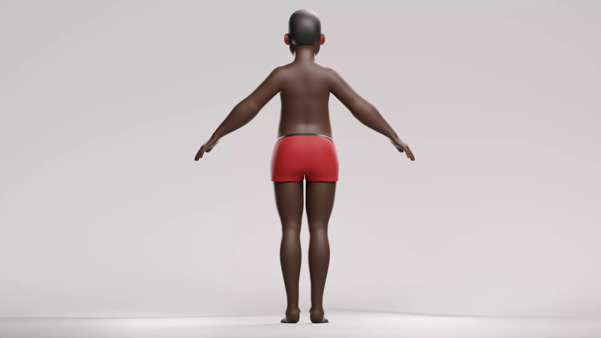 stylized little boy base mesh Low-poly 3D model Low-poly 3D model_3