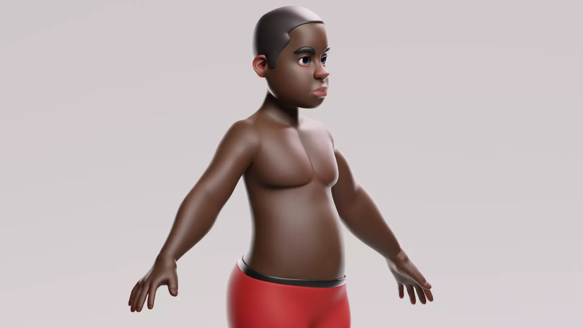 stylized little boy base mesh Low-poly 3D model Low-poly 3D model_7