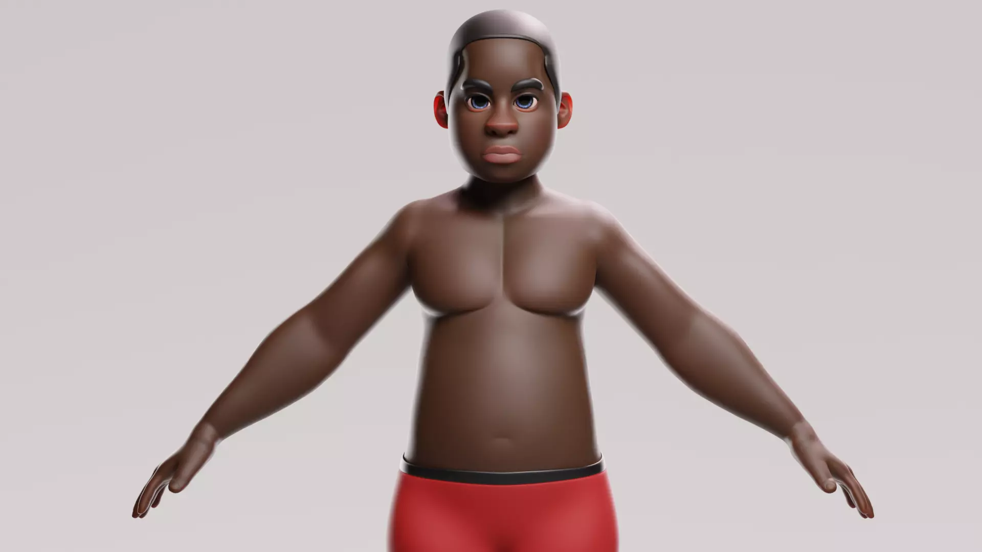 stylized little boy base mesh Low-poly 3D model Low-poly 3D model_4