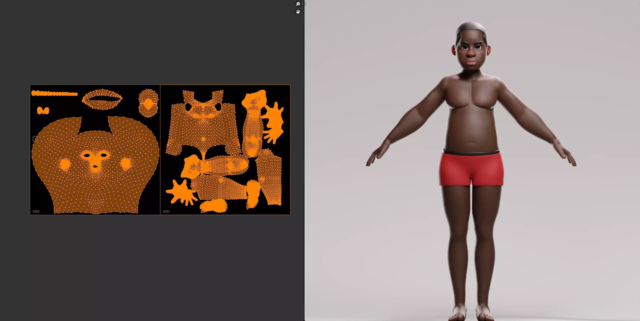 stylized little boy base mesh Low-poly 3D model Low-poly 3D model_12