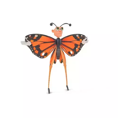Butterfly Cartoon Character model pack Low-poly 3D model