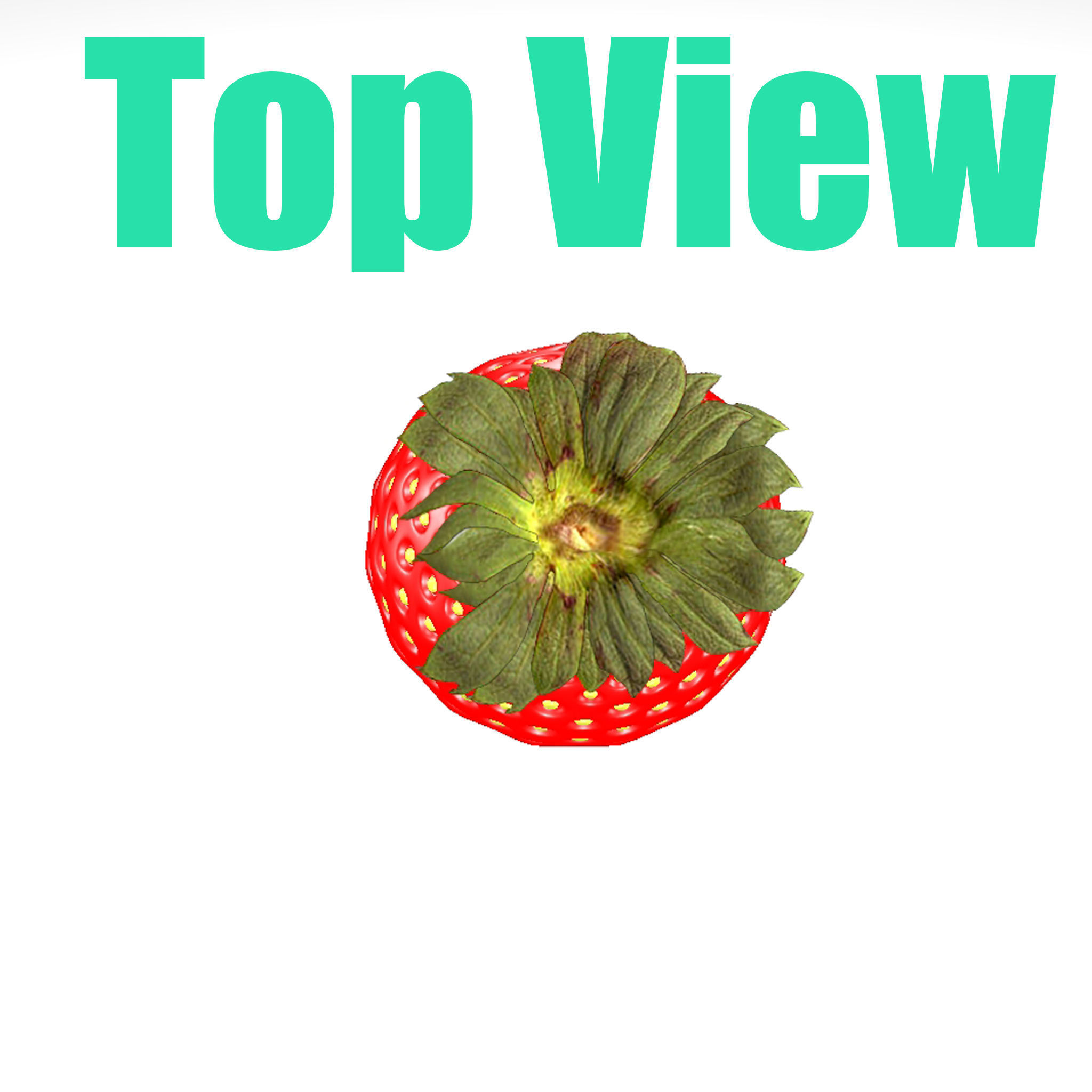 Strawberry Low-poly 3D model_6