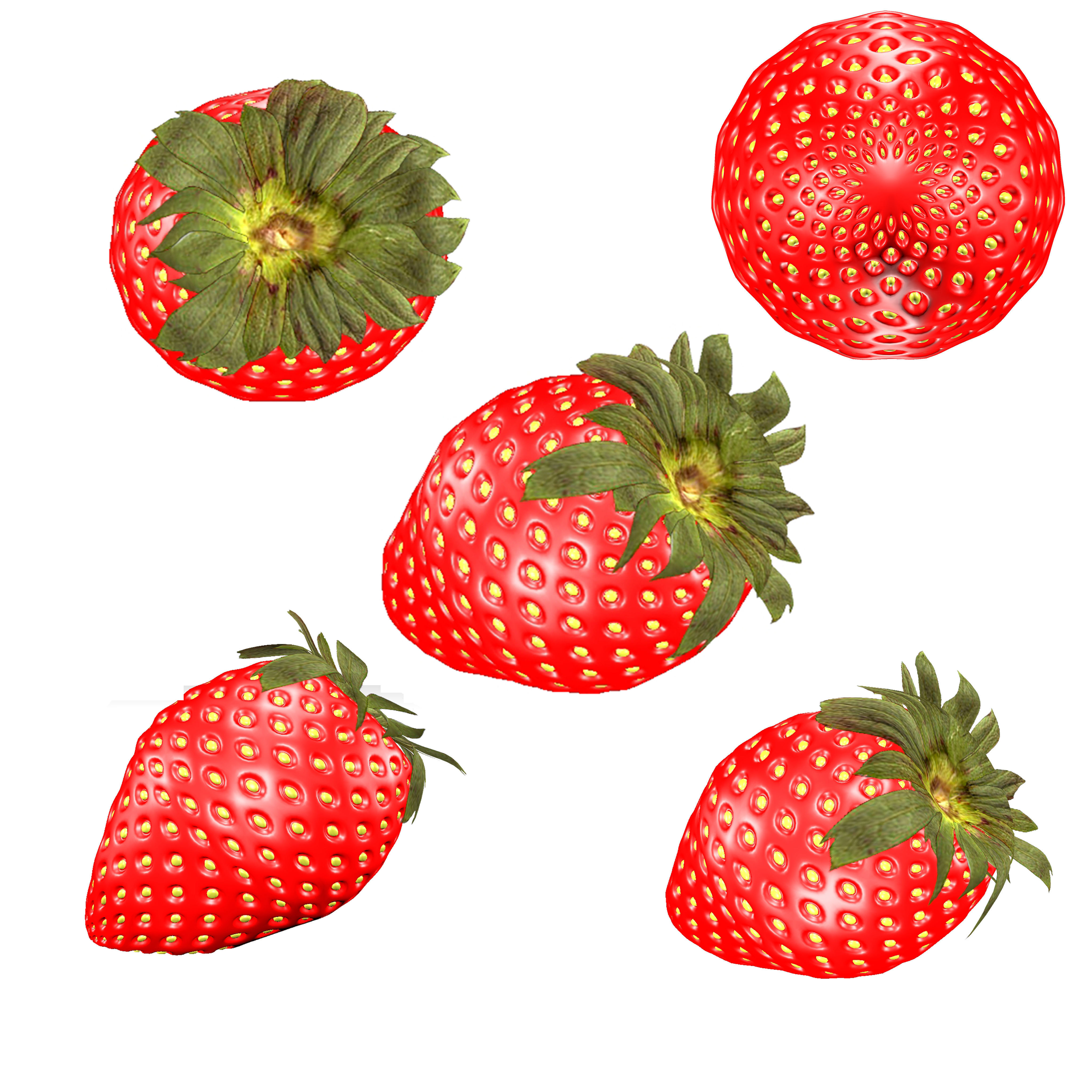 Strawberry Low-poly 3D model_2