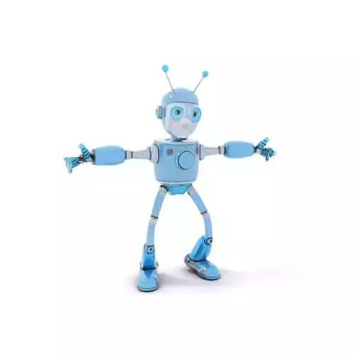 Friendly Blue Robot model pack Low-poly 3D model