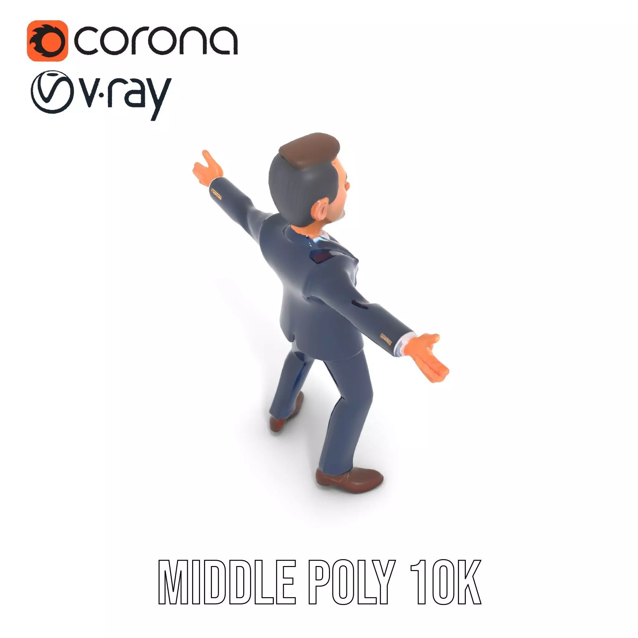 Businessman Character model pack Low-poly 3D model_16