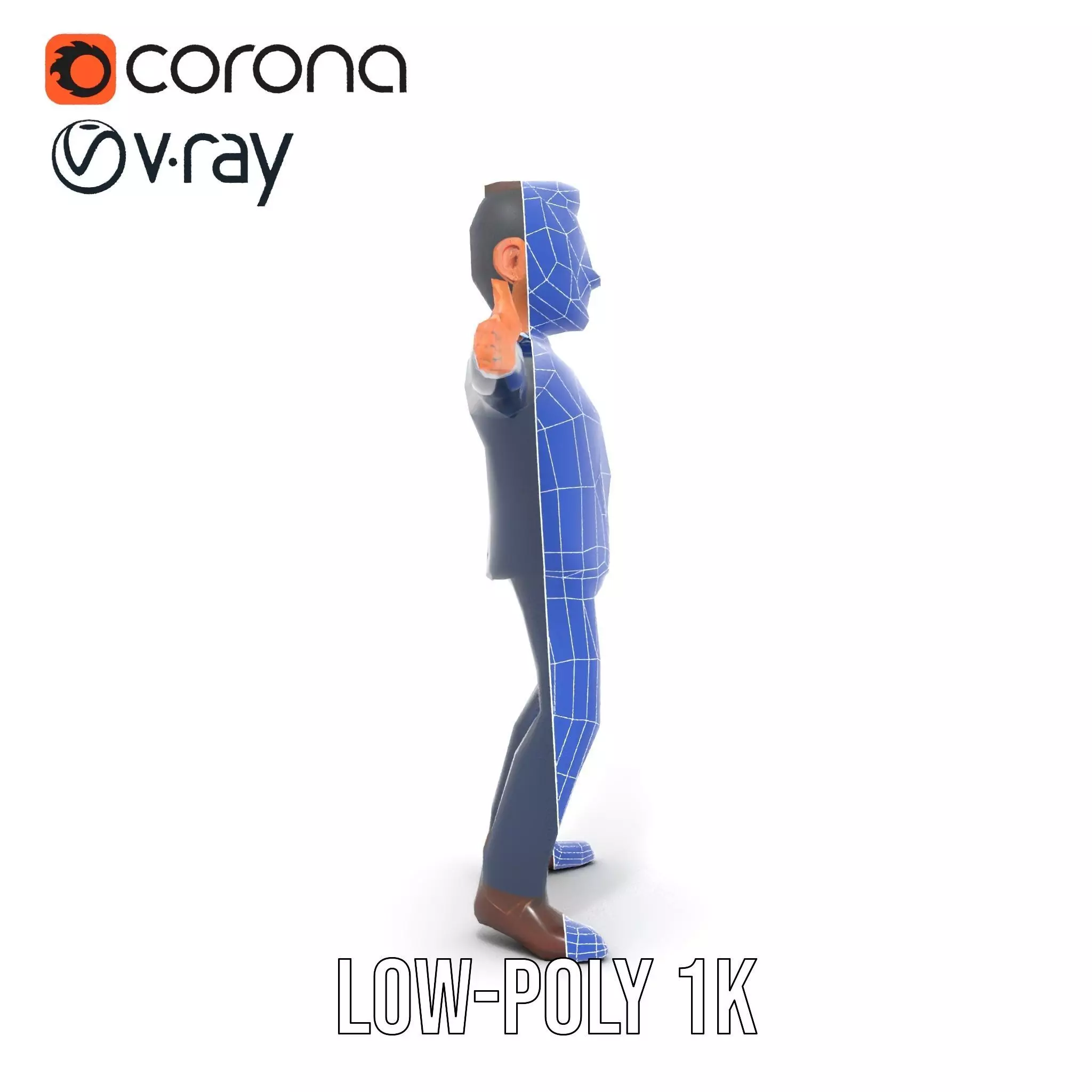 Businessman Character model pack Low-poly 3D model_30