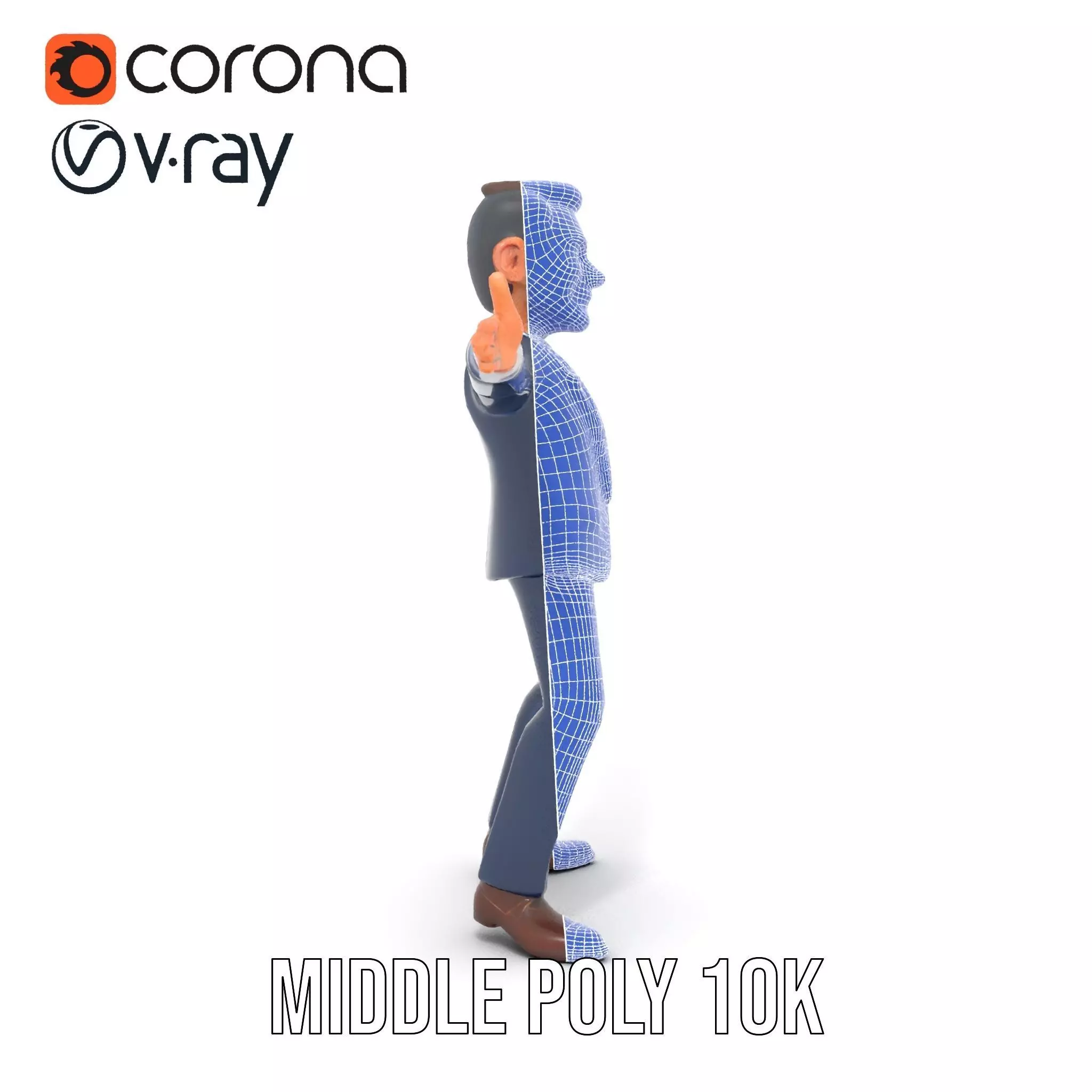 Businessman Character model pack Low-poly 3D model_29