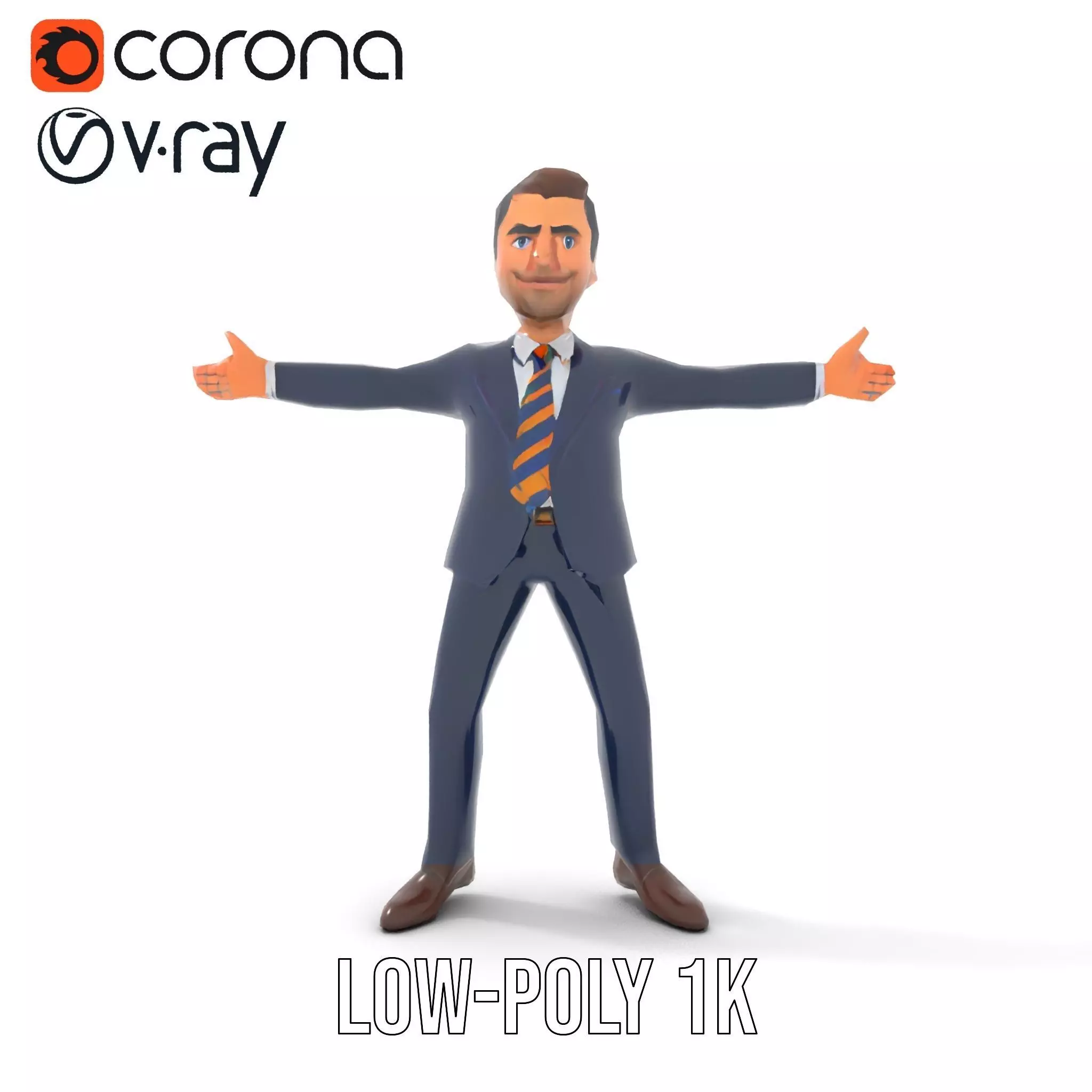 Businessman Character model pack Low-poly 3D model_25
