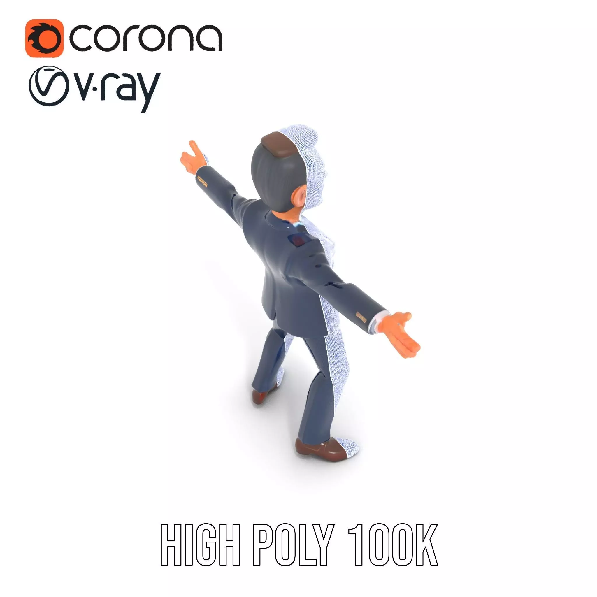 Businessman Character model pack Low-poly 3D model_31