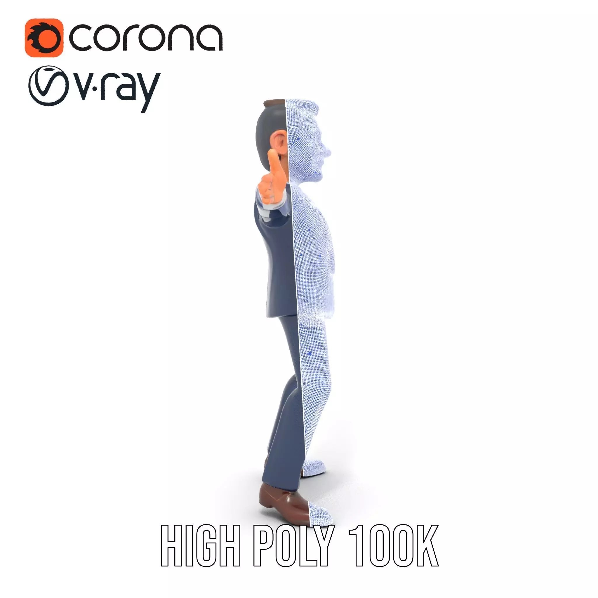 Businessman Character model pack Low-poly 3D model_34