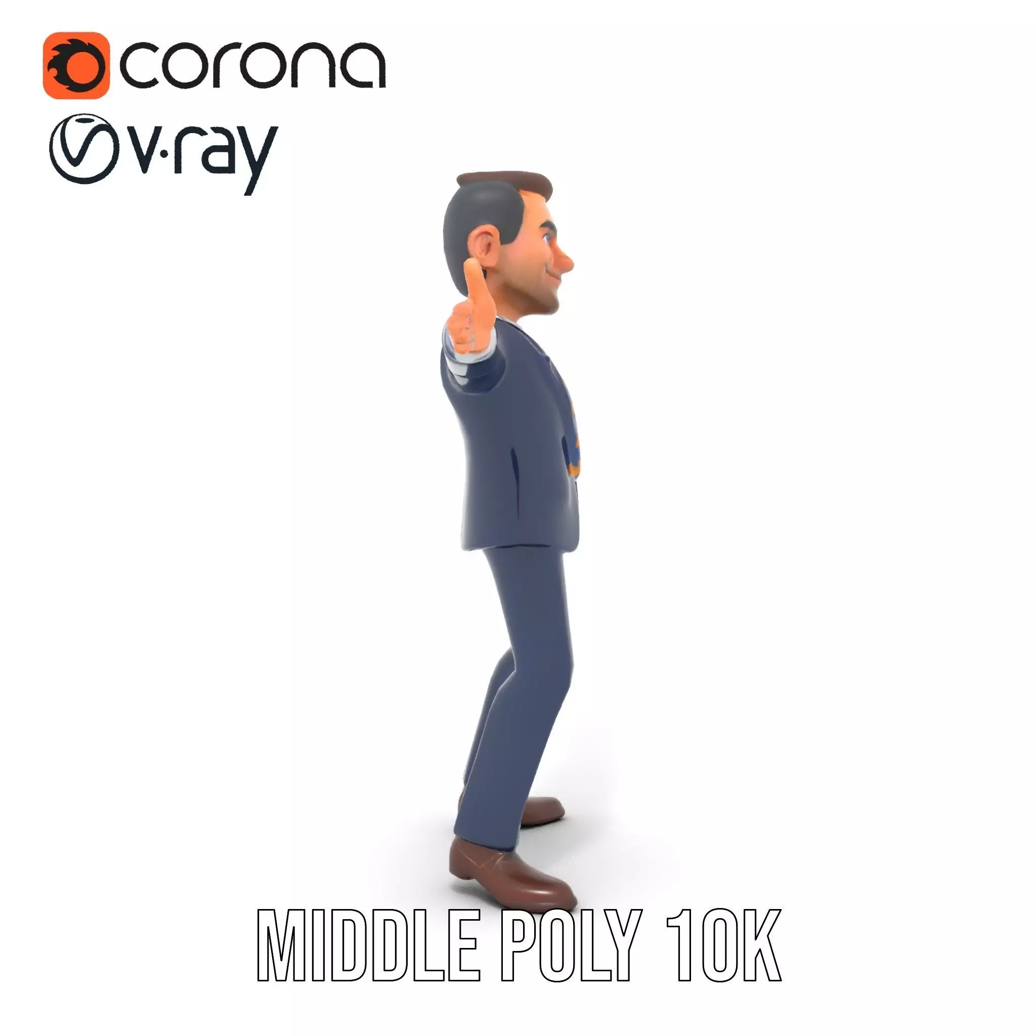 Businessman Character model pack Low-poly 3D model_6