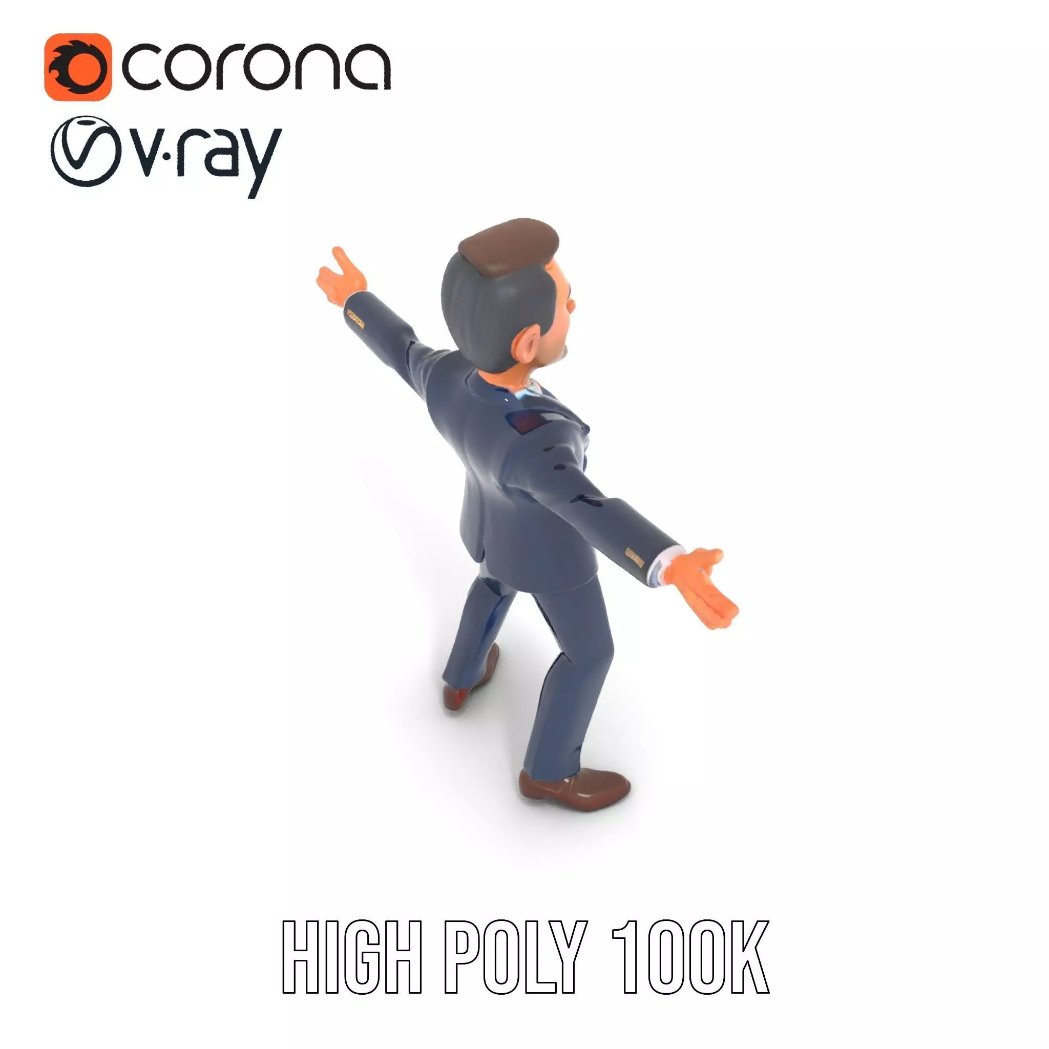 Businessman Character model pack Low-poly 3D model_20