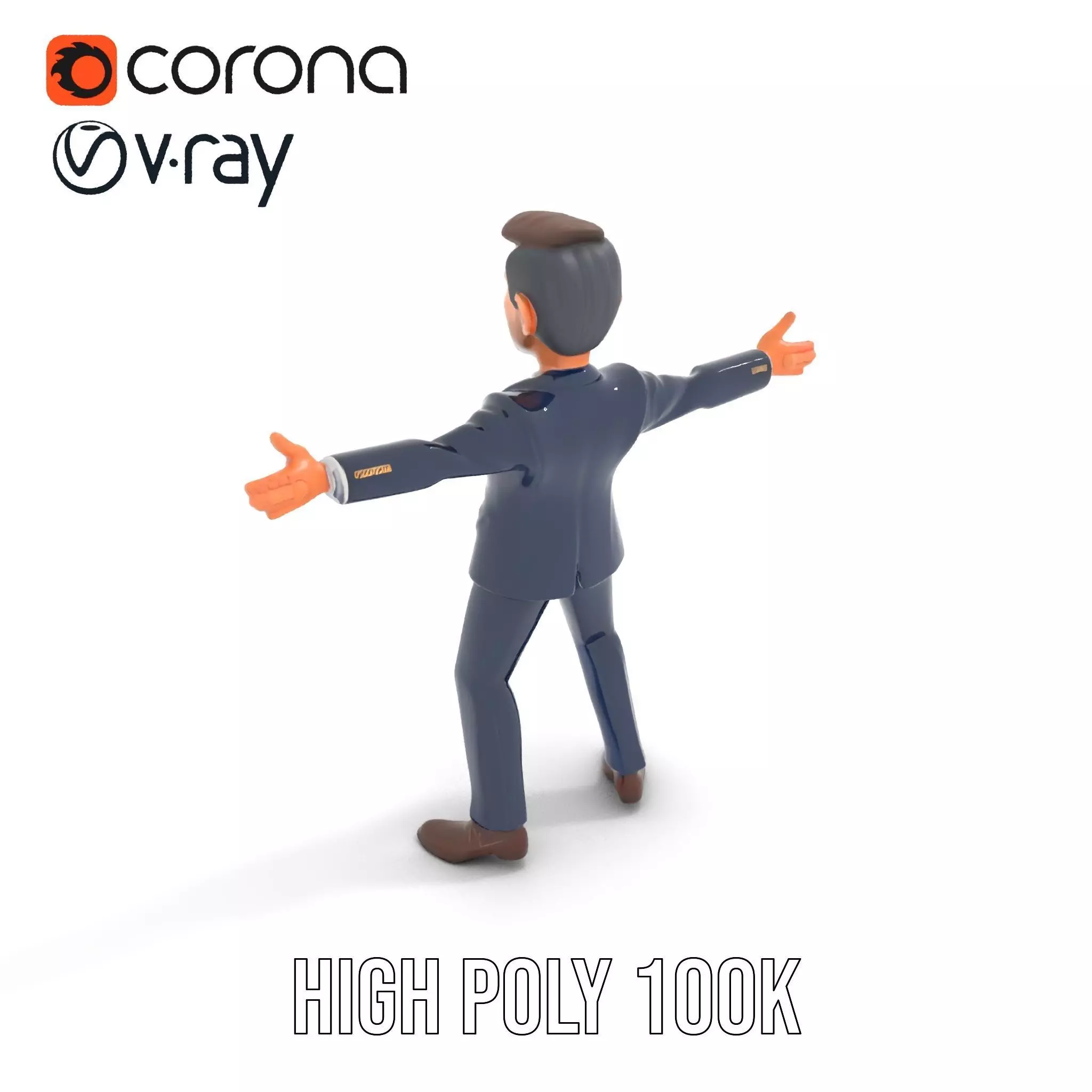 Businessman Character model pack Low-poly 3D model_23