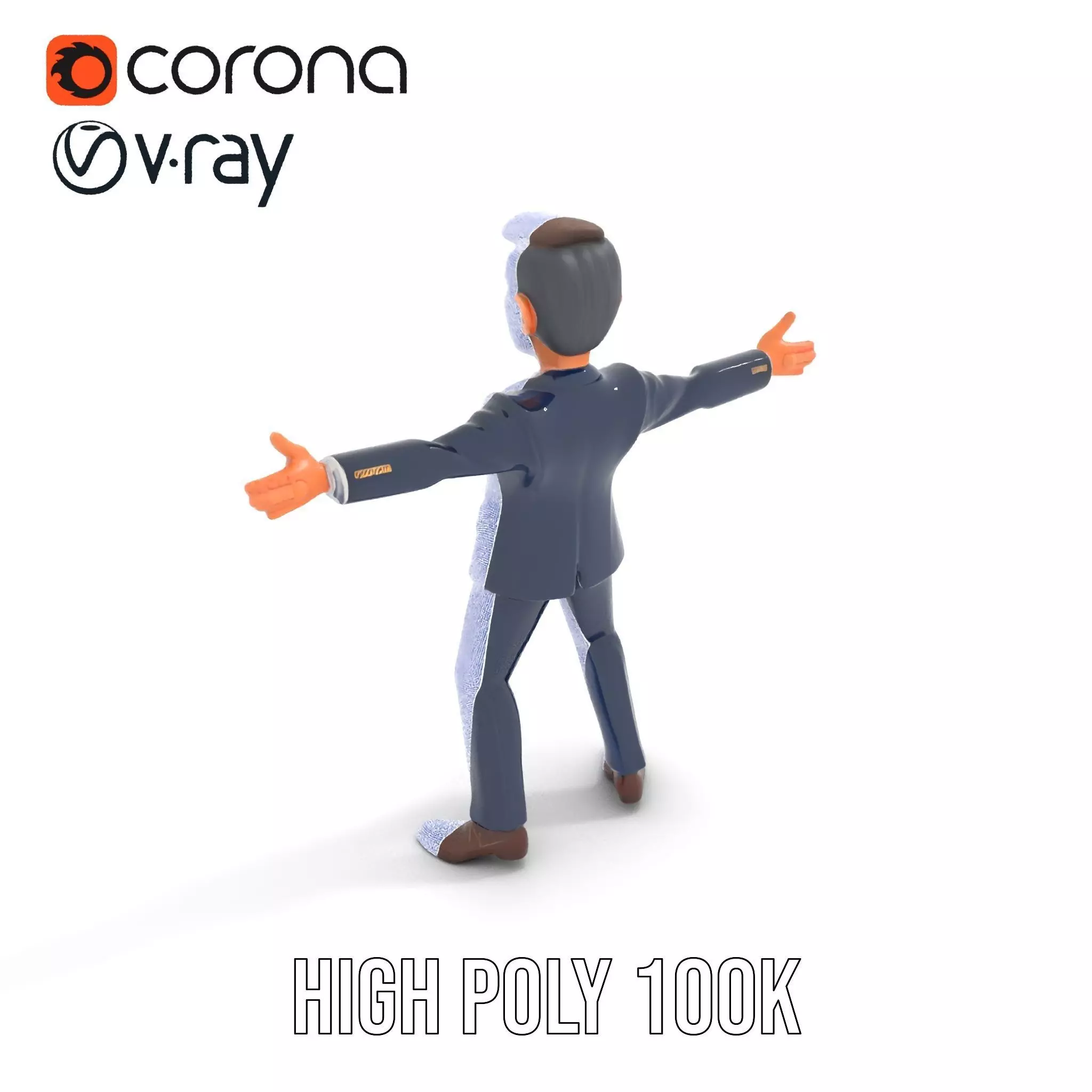 Businessman Character model pack Low-poly 3D model_32