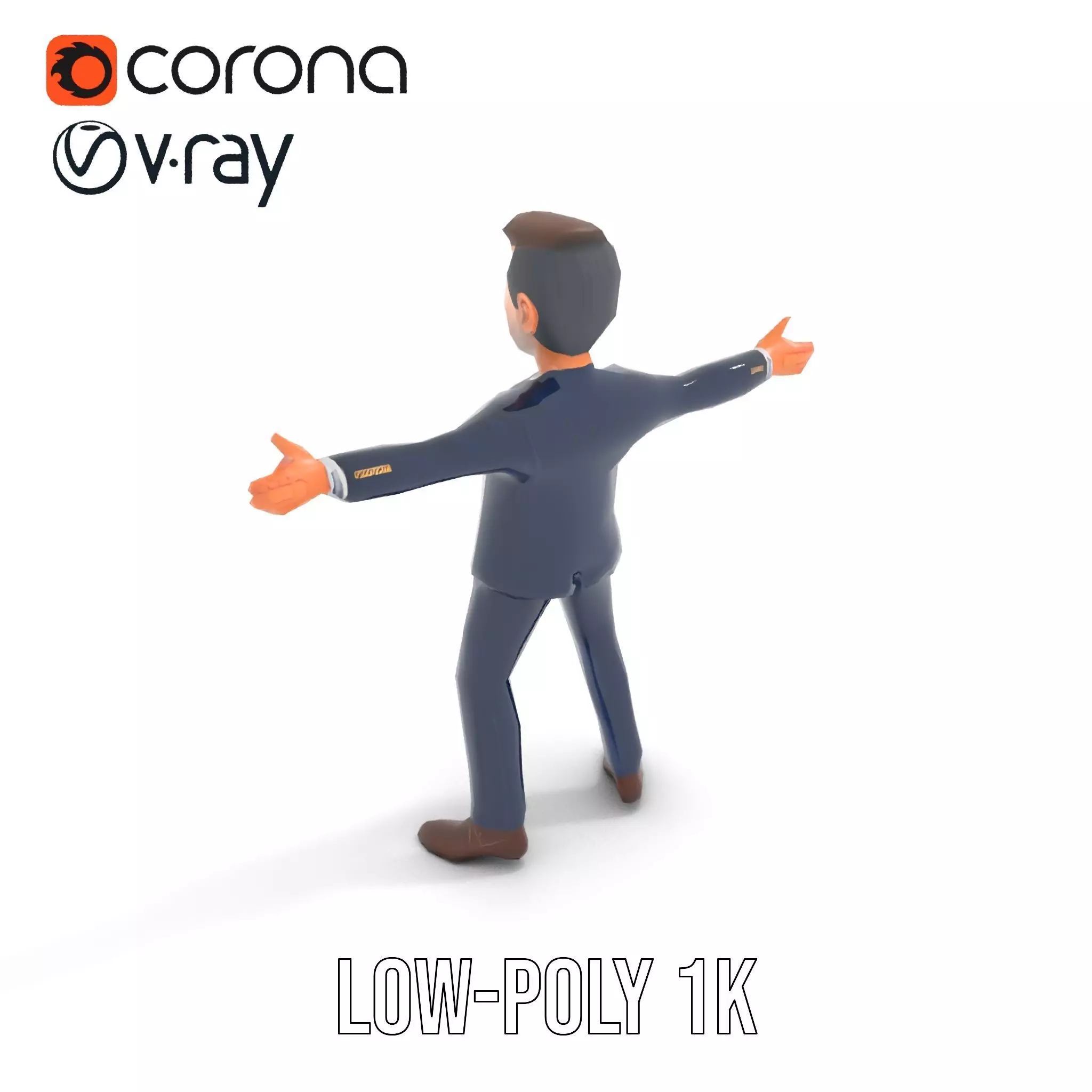 Businessman Character model pack Low-poly 3D model_12