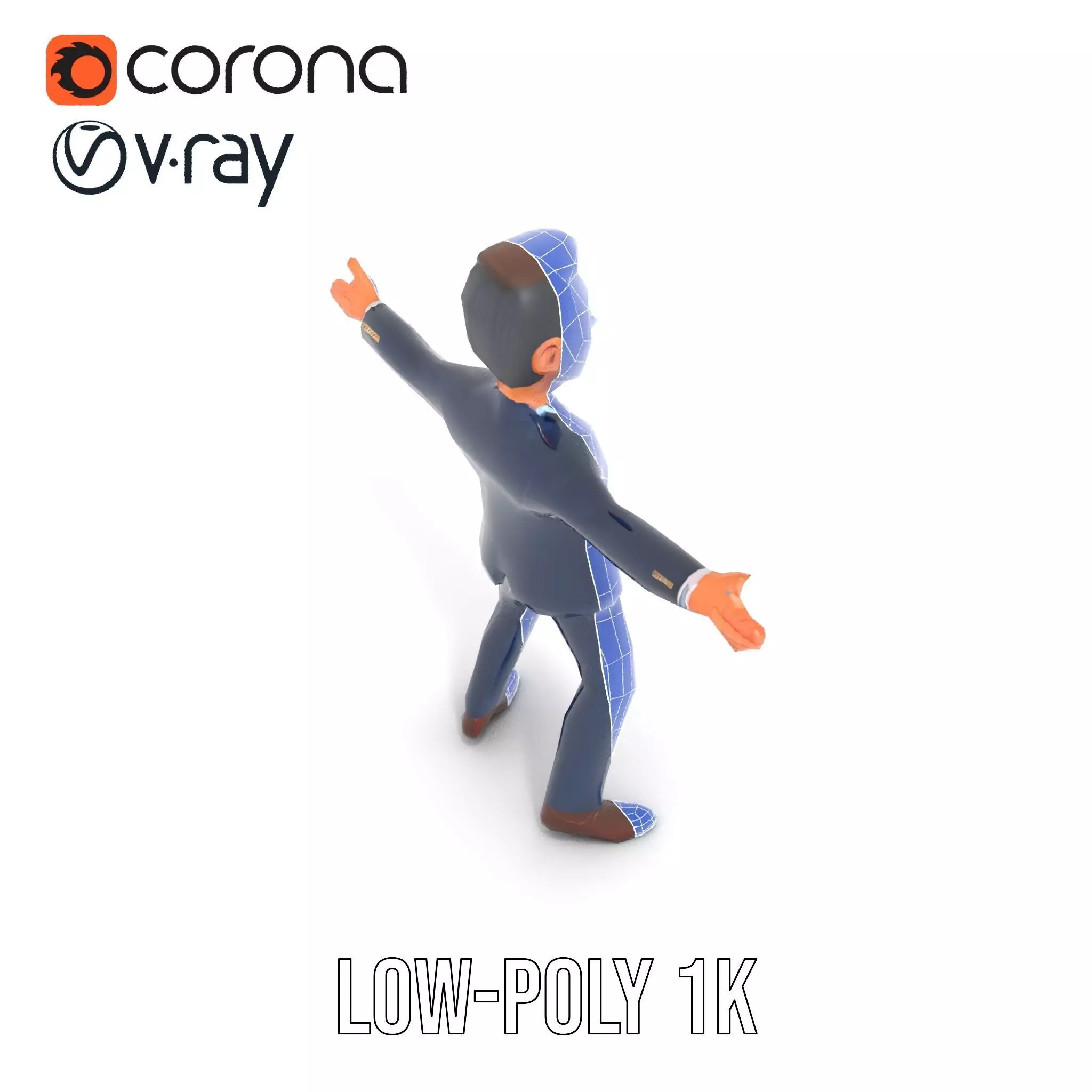 Businessman Character model pack Low-poly 3D model_14